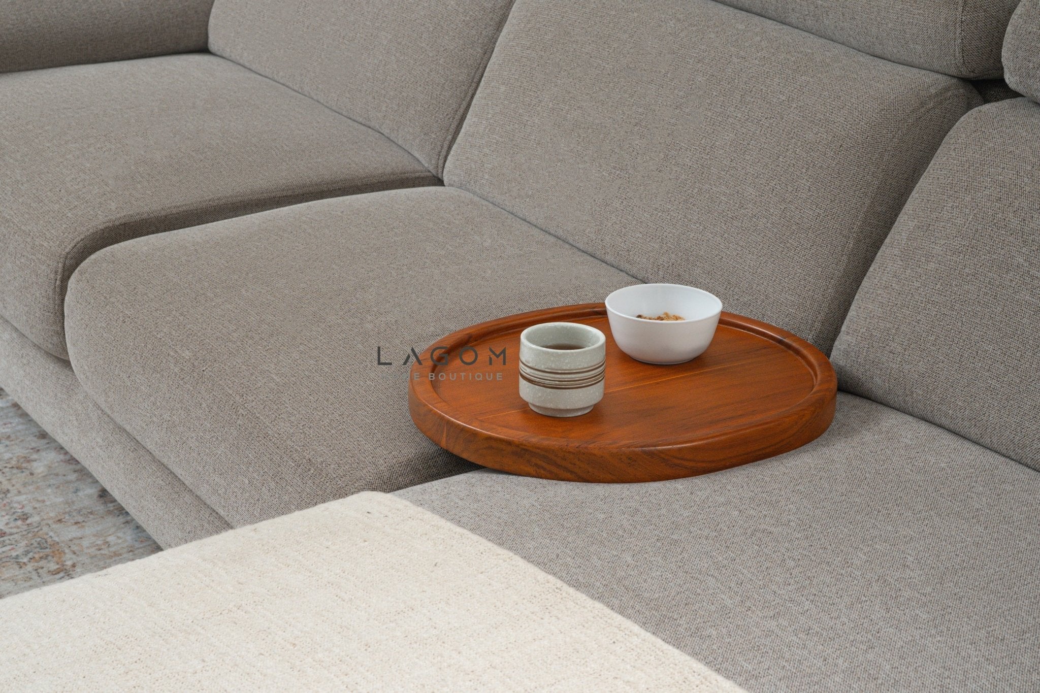 Solid Teak Sofa Tray Table - Sofa Tray - Lagom Home Boutique