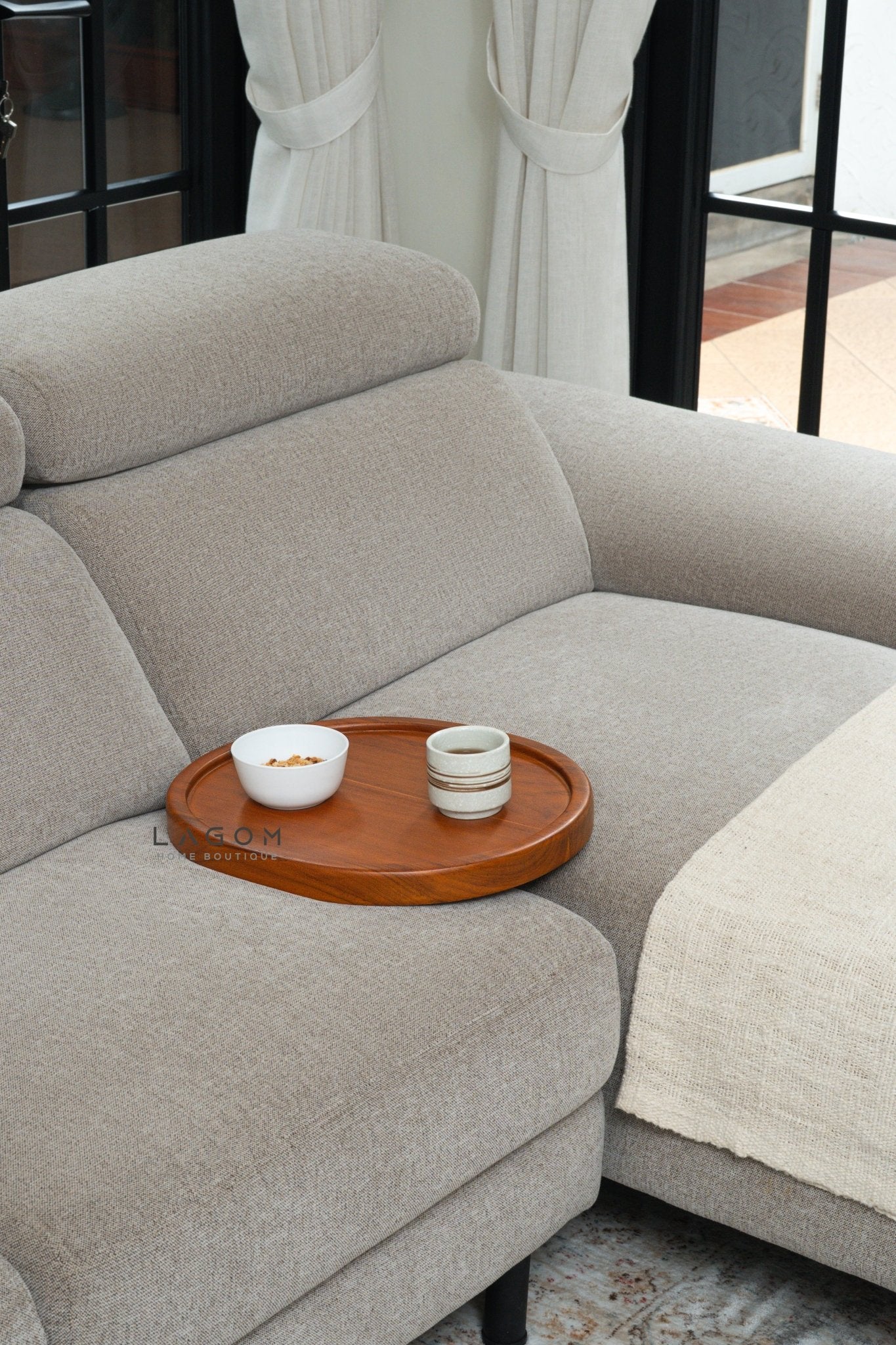 Solid Teak Sofa Tray Table - Sofa Tray - Lagom Home Boutique