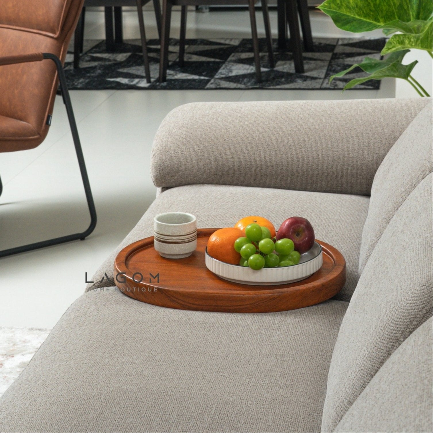 Solid Teak Sofa Tray Table - Sofa Tray - Lagom Home Boutique