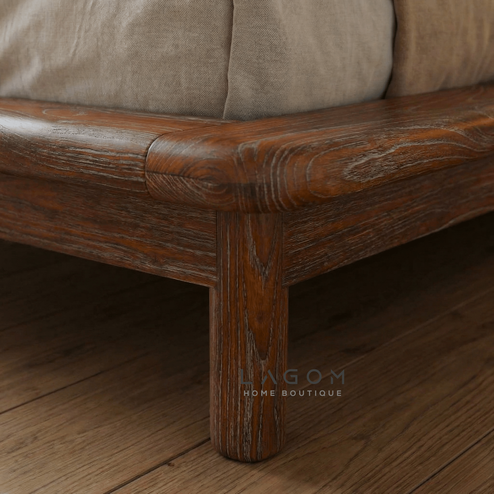 Teak Low Platform Bed Frame - Bed - Lagom Home Boutique