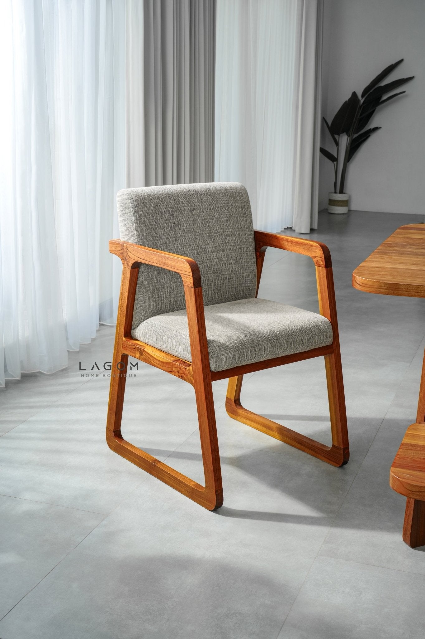 Teak Office & Dining Chair with Premium Cushion - Chair - Lagom Home Boutique