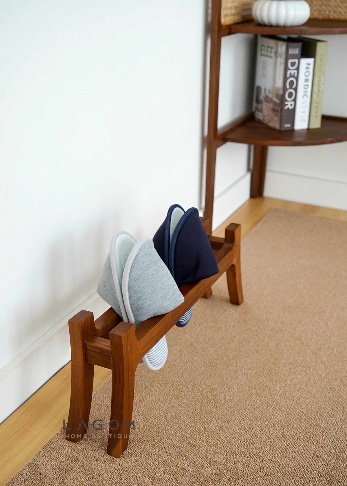 Teak Sandal/Slipper Rack - Shoe Rack - Lagom Home Boutique