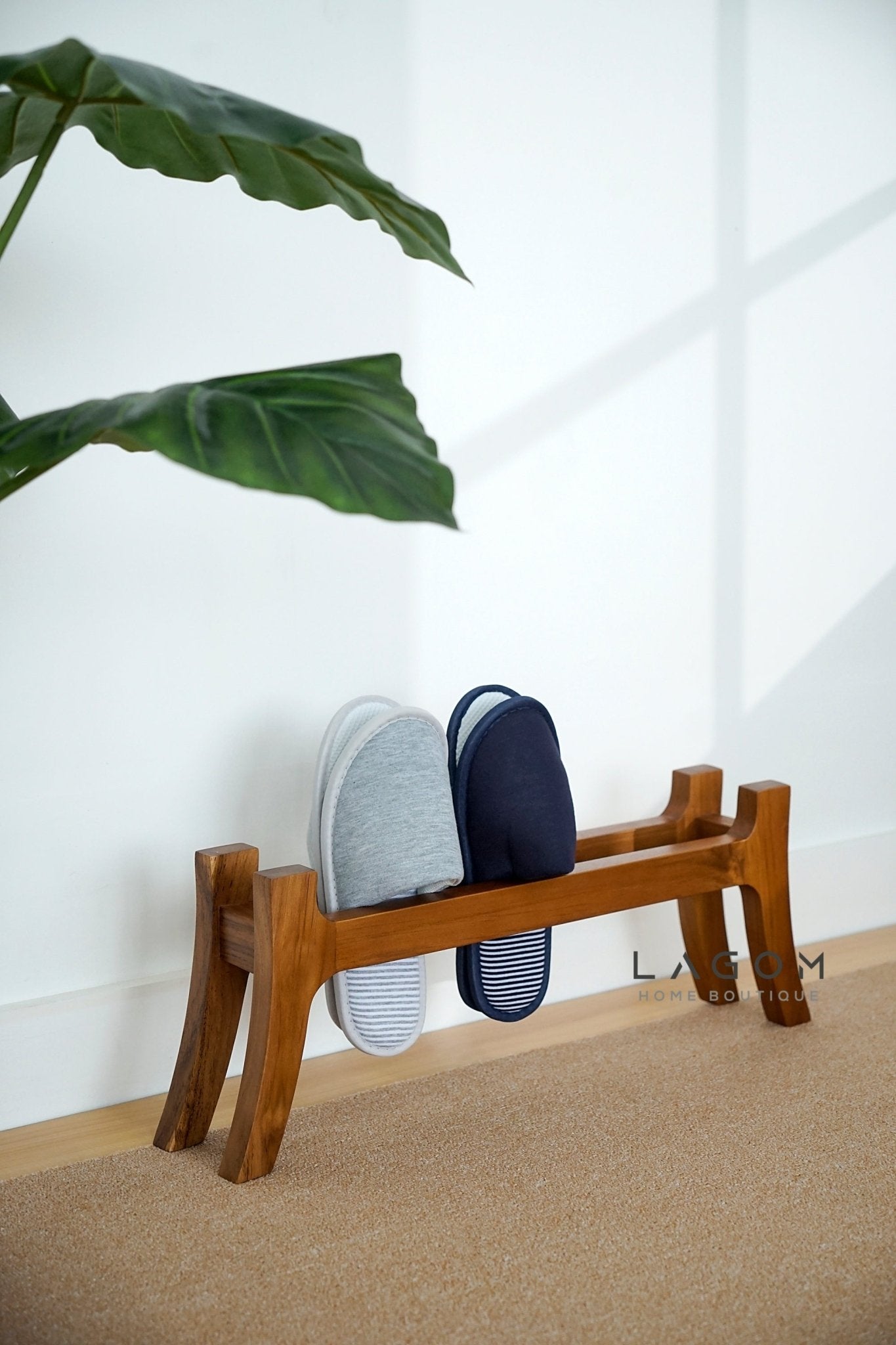 Teak Sandal/Slipper Rack - Shoe Rack - Lagom Home Boutique