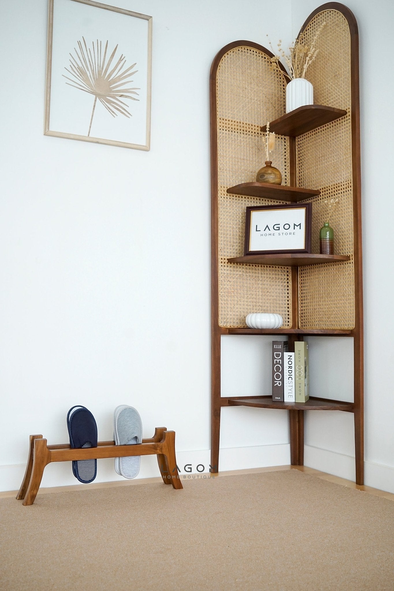 Teak Sandal/Slipper Rack - Shoe Rack - Lagom Home Boutique