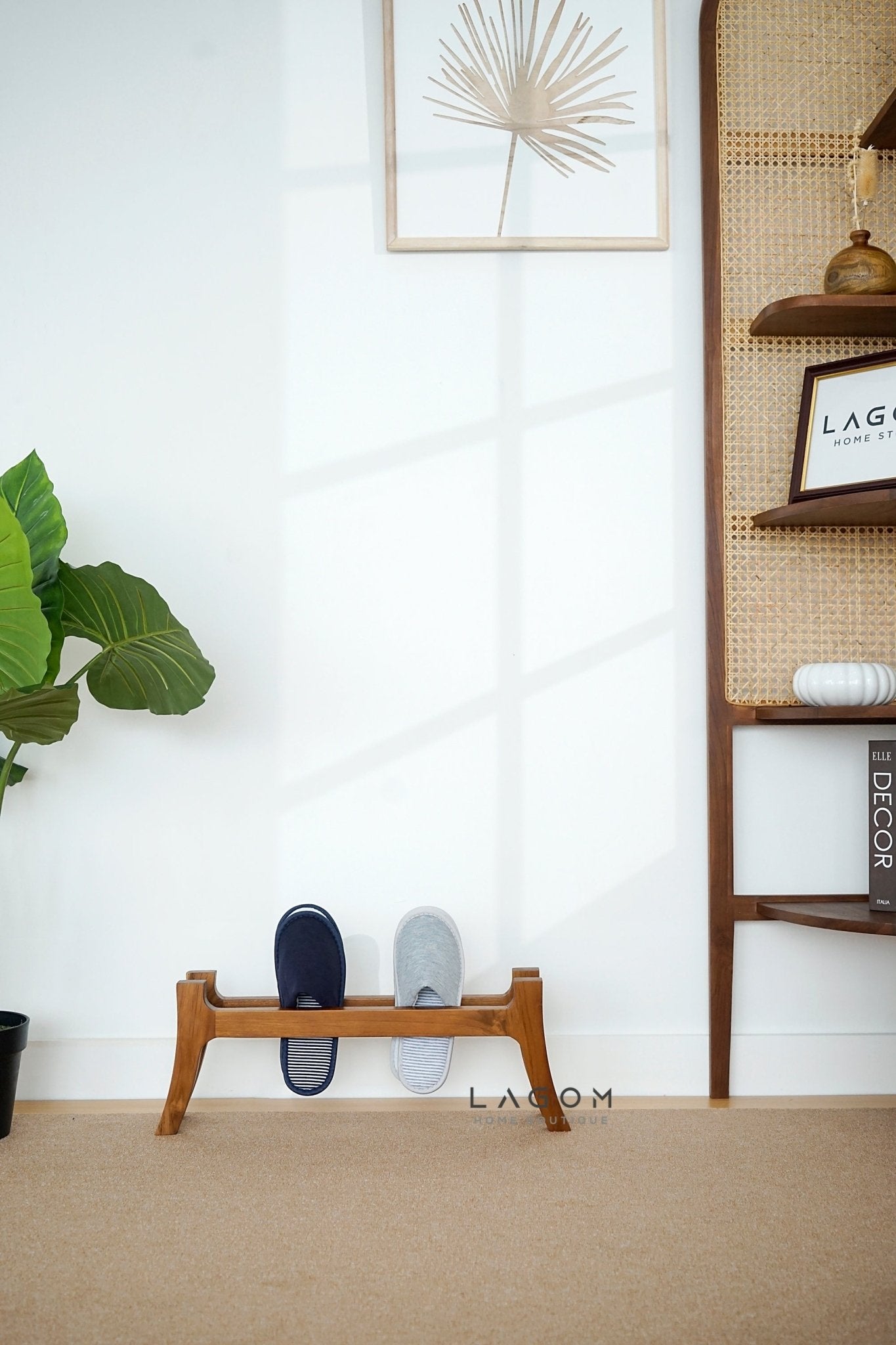 Teak Sandal/Slipper Rack - Shoe Rack - Lagom Home Boutique