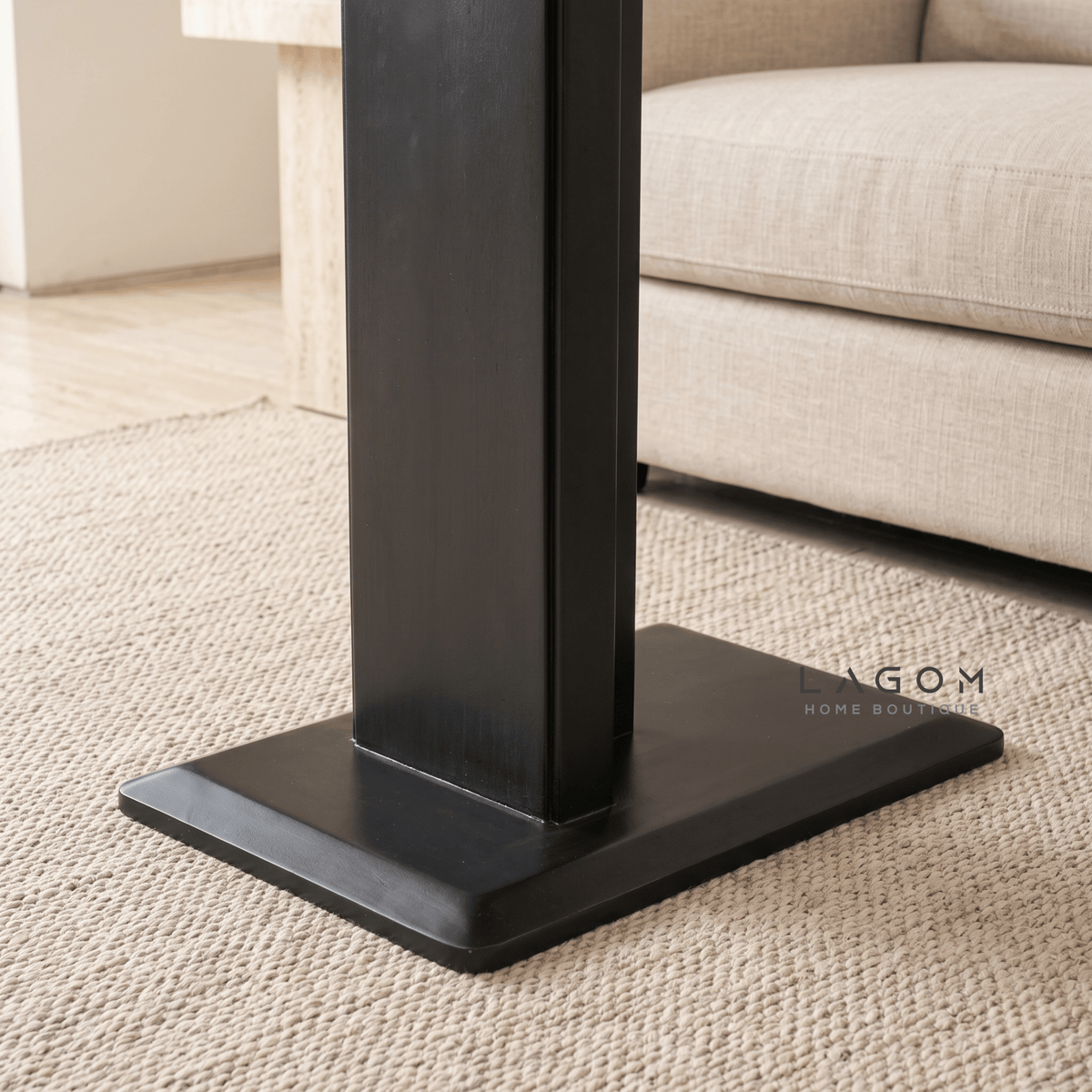 Teak Side Table with Device Slot-Side Table-Lagom Home Boutique