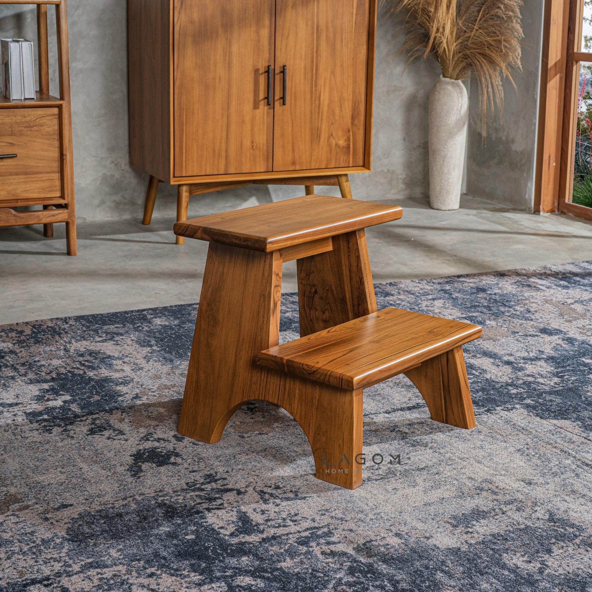 Teak Wood 2 - Step Stool - Step Stool - Lagom Home Boutique