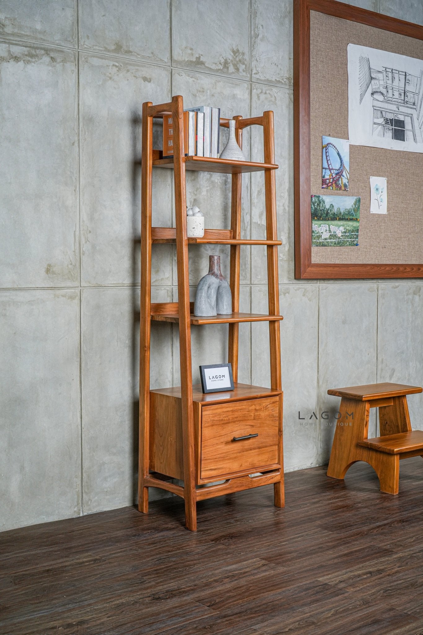 Teak Wood 2 - Step Stool - Step Stool - Lagom Home Boutique