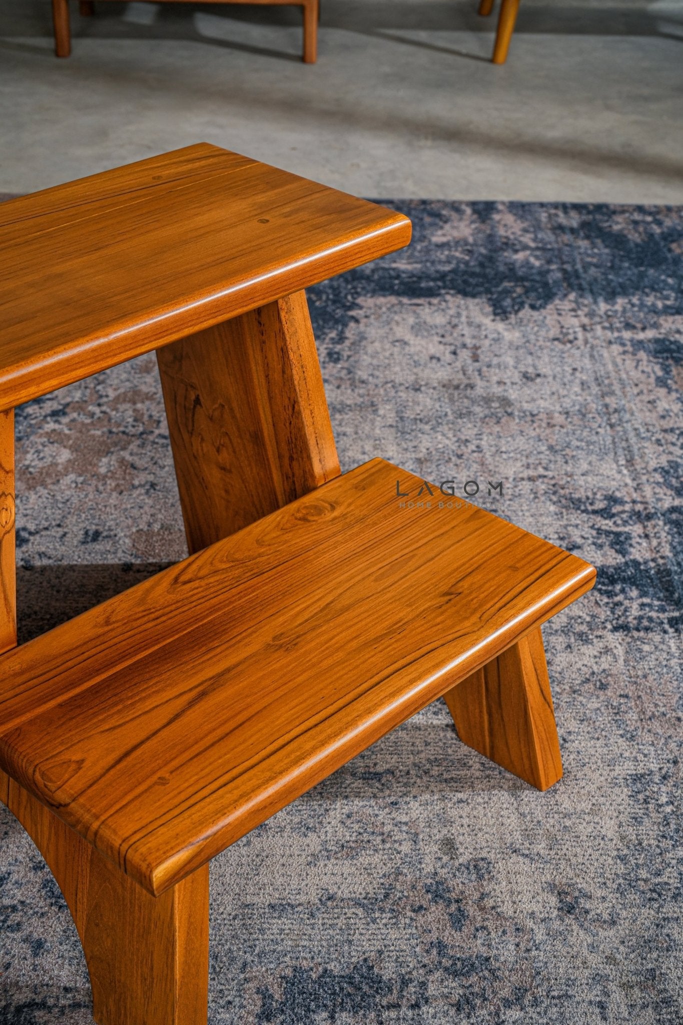 Teak Wood 2 - Step Stool - Step Stool - Lagom Home Boutique