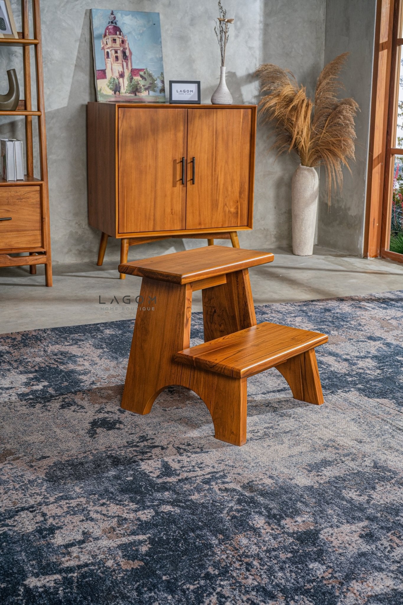 Teak Wood 2 - Step Stool - Step Stool - Lagom Home Boutique