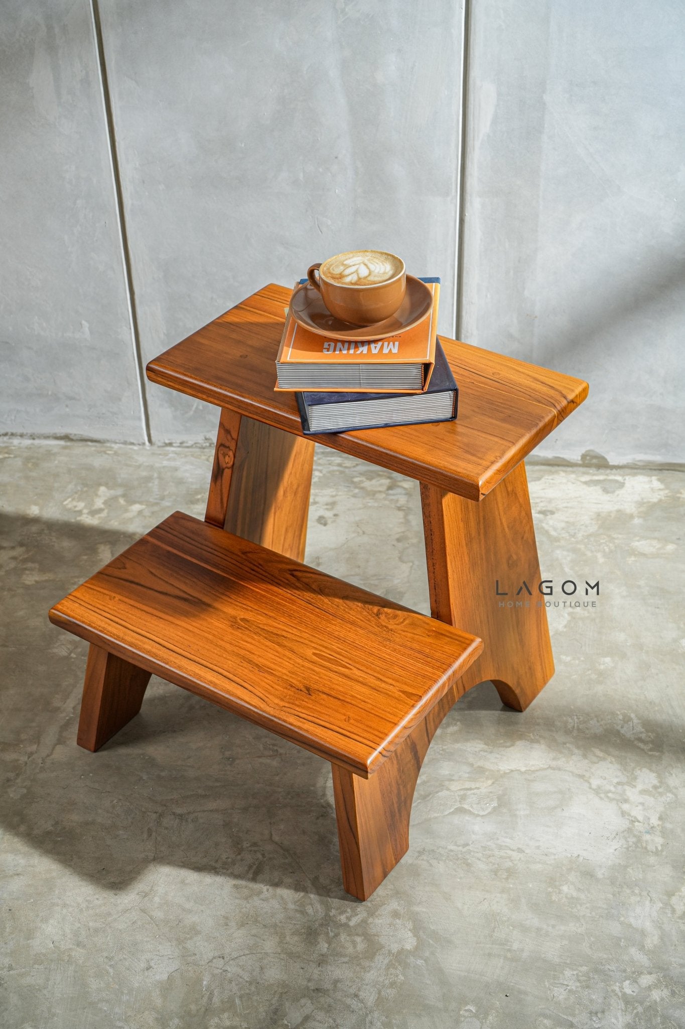 Teak Wood 2 - Step Stool - Step Stool - Lagom Home Boutique