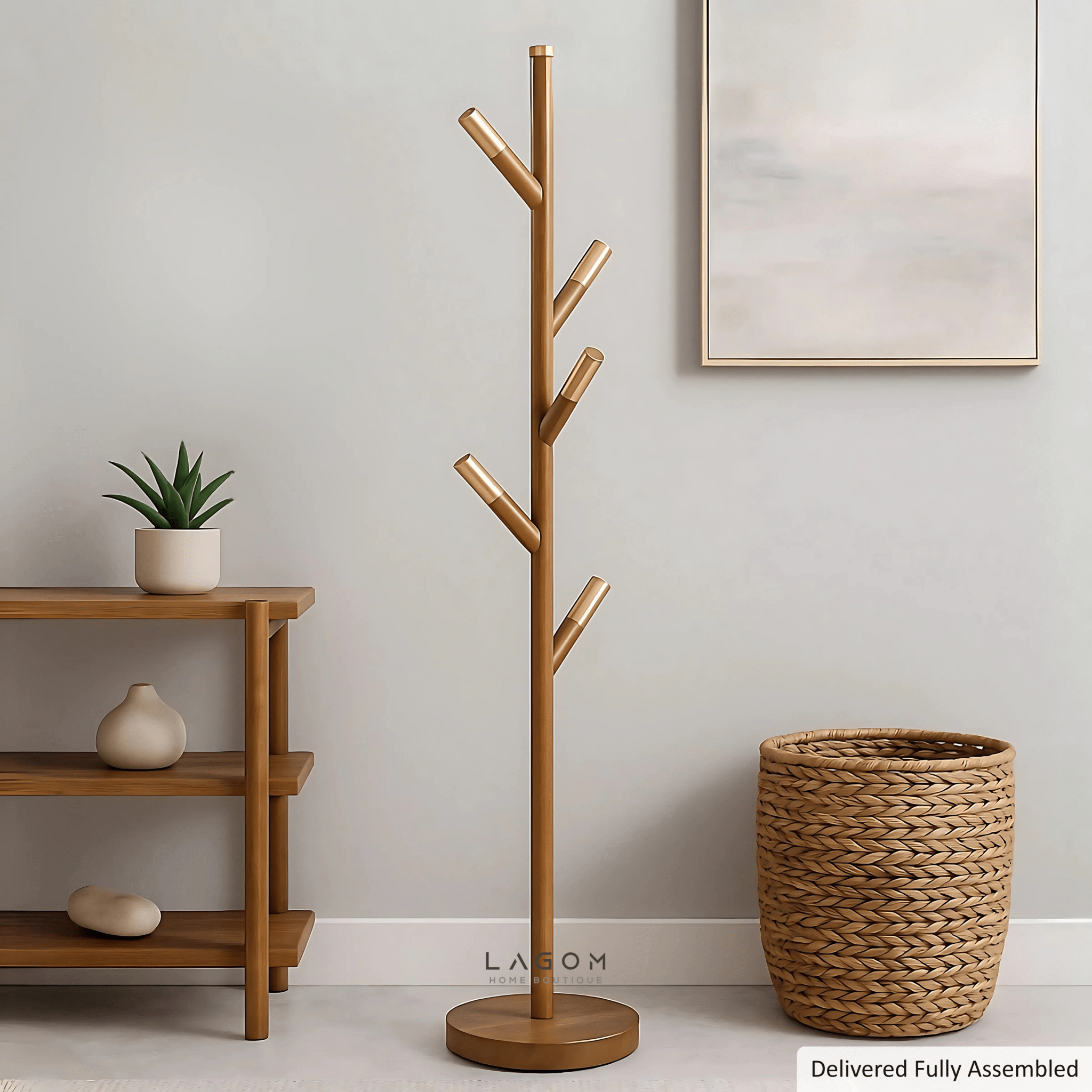 Teak Wood Standing Coat Hangers – Branch Style - Standing Coat Hanger - Lagom Home Boutique