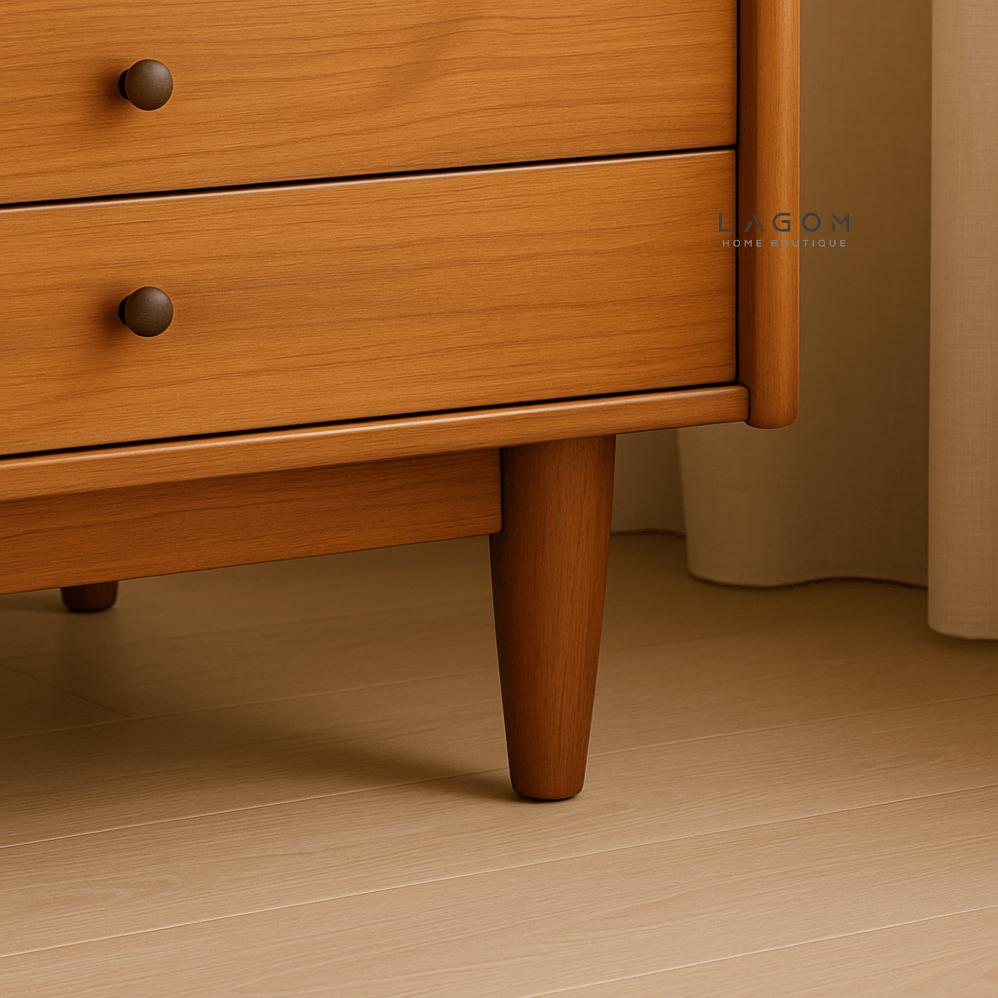 Teak Wood Storage Bench with 3 Drawers - Bench - Lagom Home Boutique