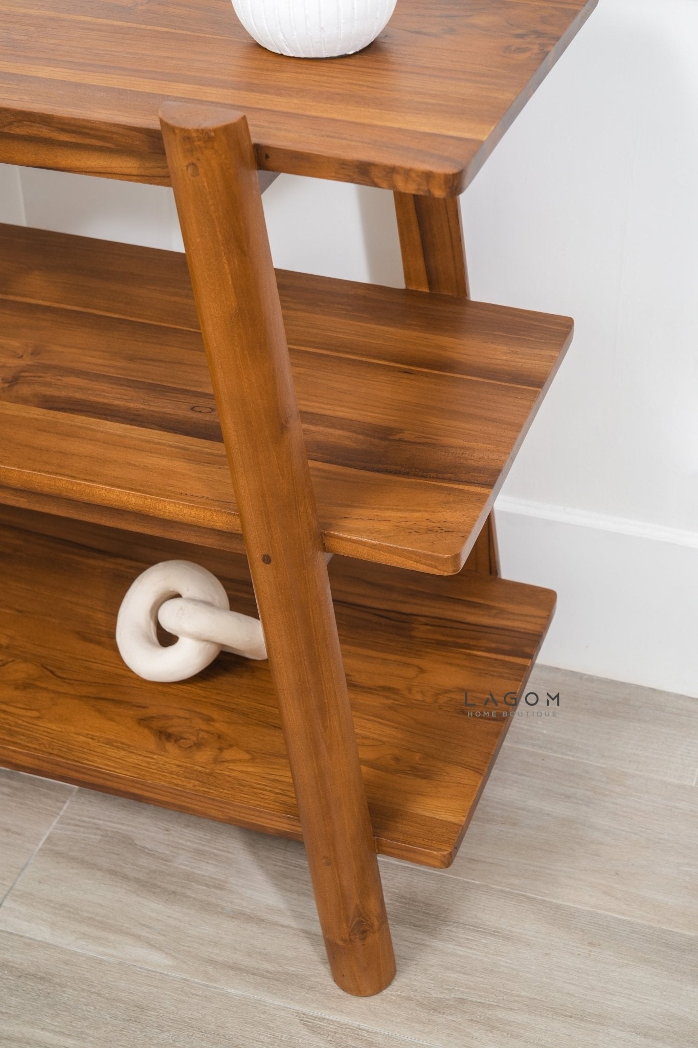 Three - Tiered Teak Console Table - Console Table - Lagom Home Boutique