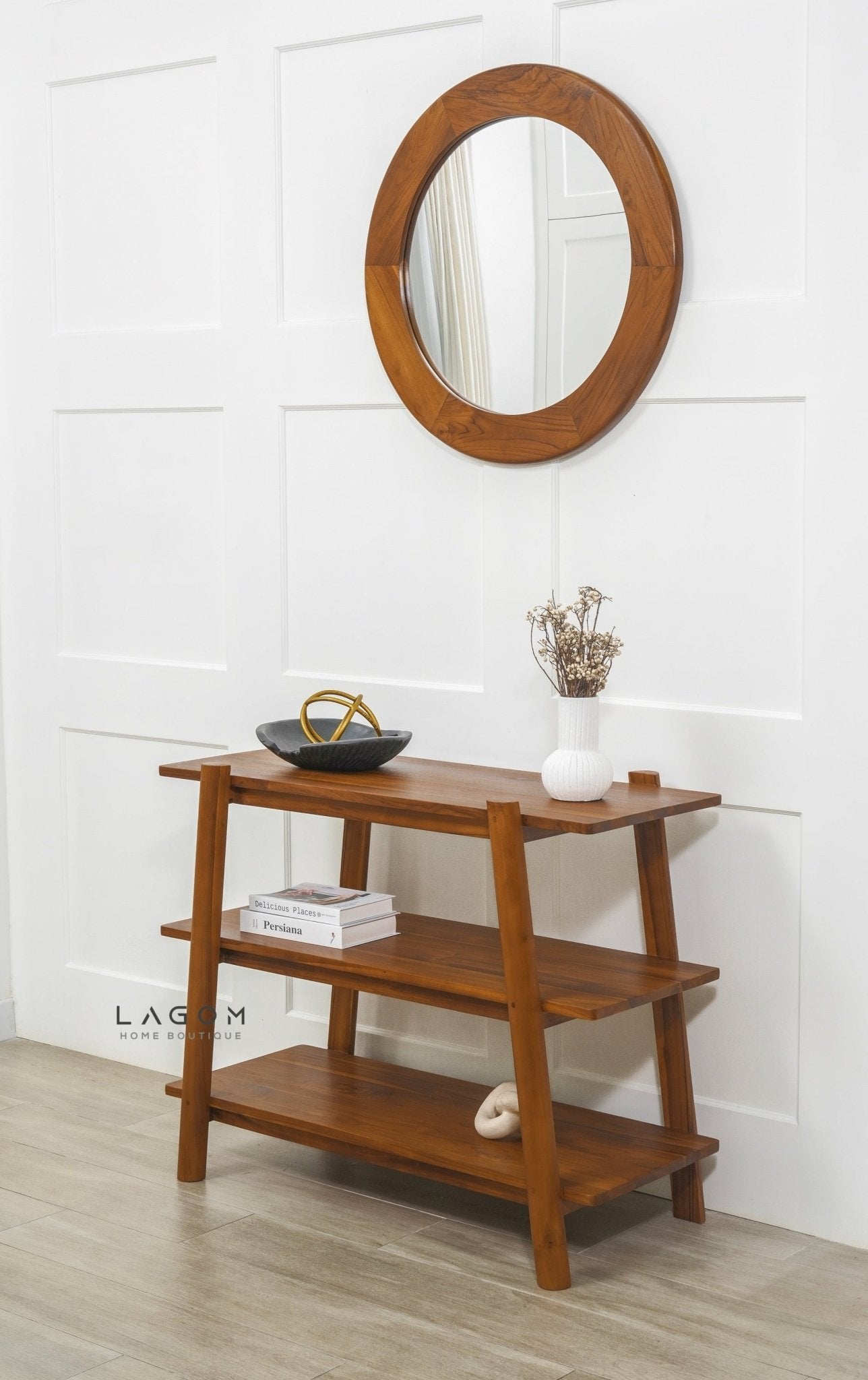 Three - Tiered Teak Console Table - Console Table - Lagom Home Boutique