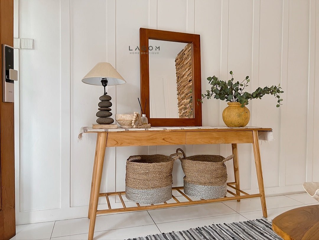 Timeless Rectangular Mirror in Teak Wood - Mirror - Lagom Home Boutique