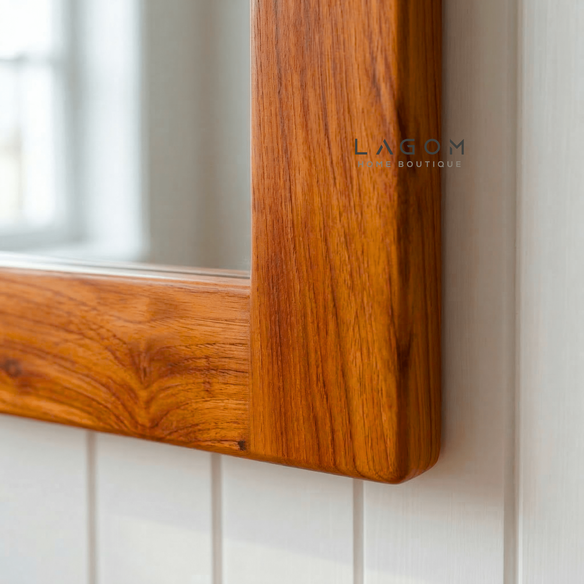 Timeless Rectangular Mirror in Teak Wood - Mirror - Lagom Home Boutique