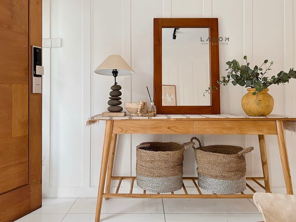 Timeless Rectangular Mirror in Teak Wood - Mirror - Lagom Home Boutique