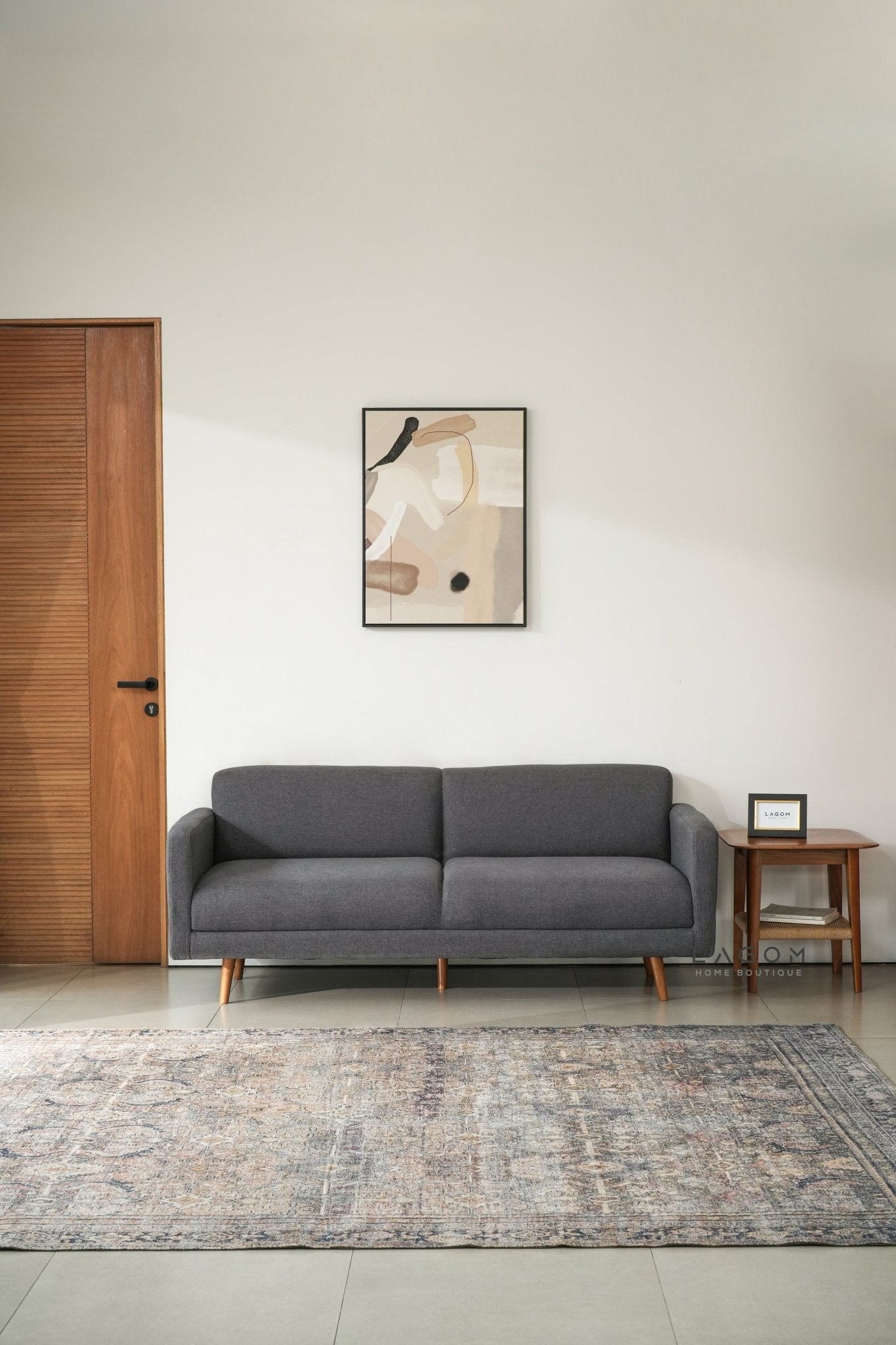 Timeless Side Table in Teak Wood & Premium Loom - Side Table - Lagom Home Boutique
