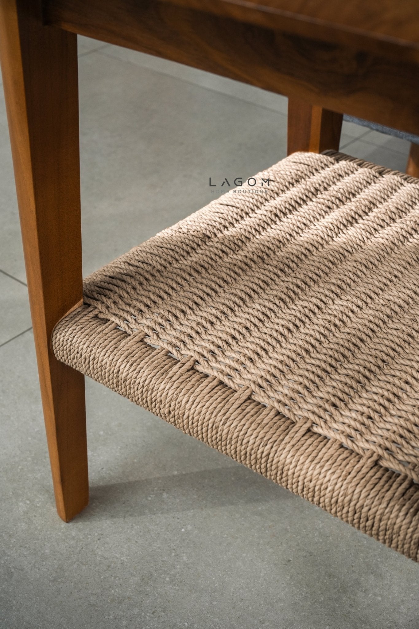 Timeless Side Table in Teak Wood & Premium Loom - Side Table - Lagom Home Boutique