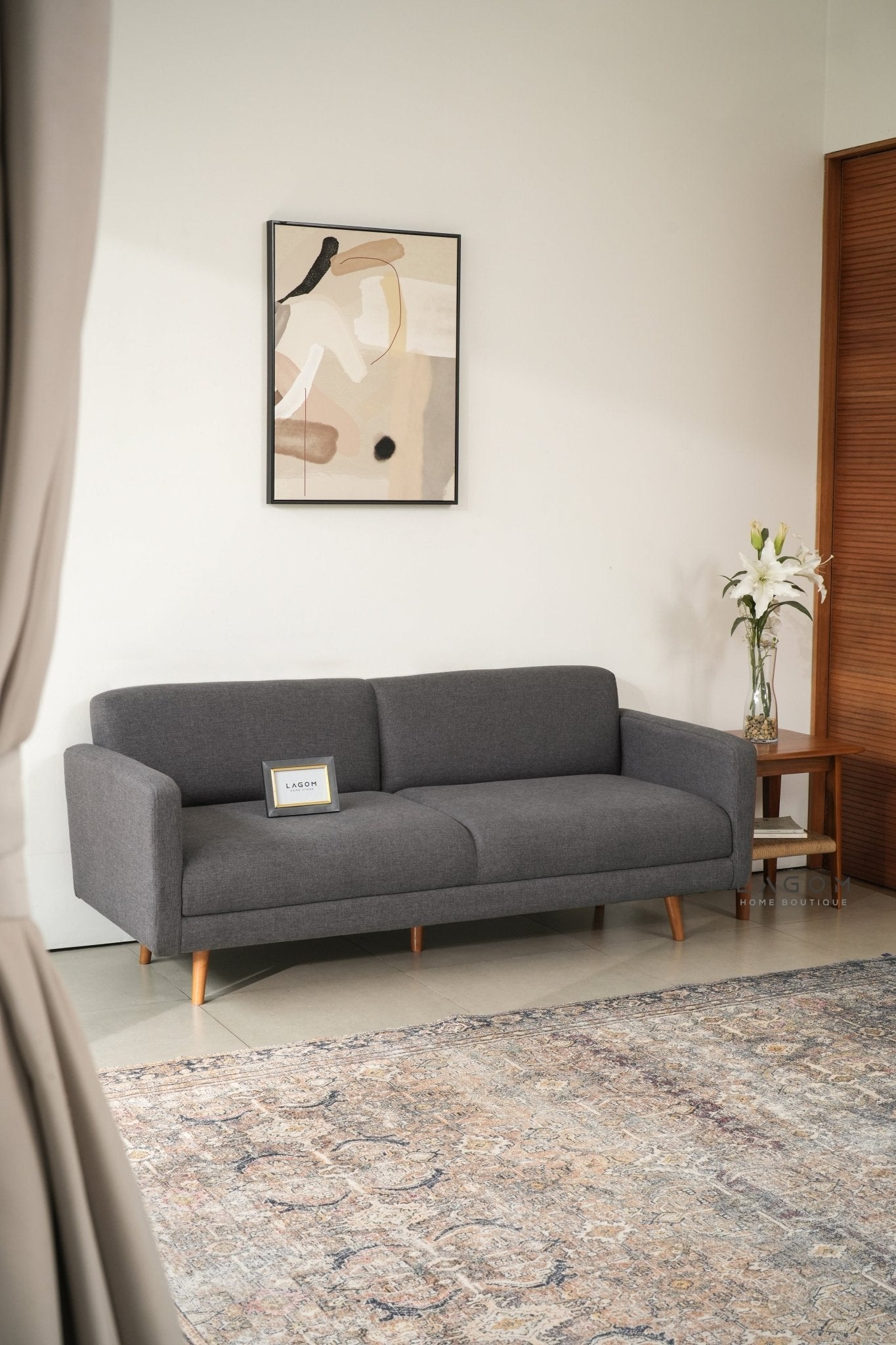 Timeless Side Table in Teak Wood & Premium Loom - Side Table - Lagom Home Boutique