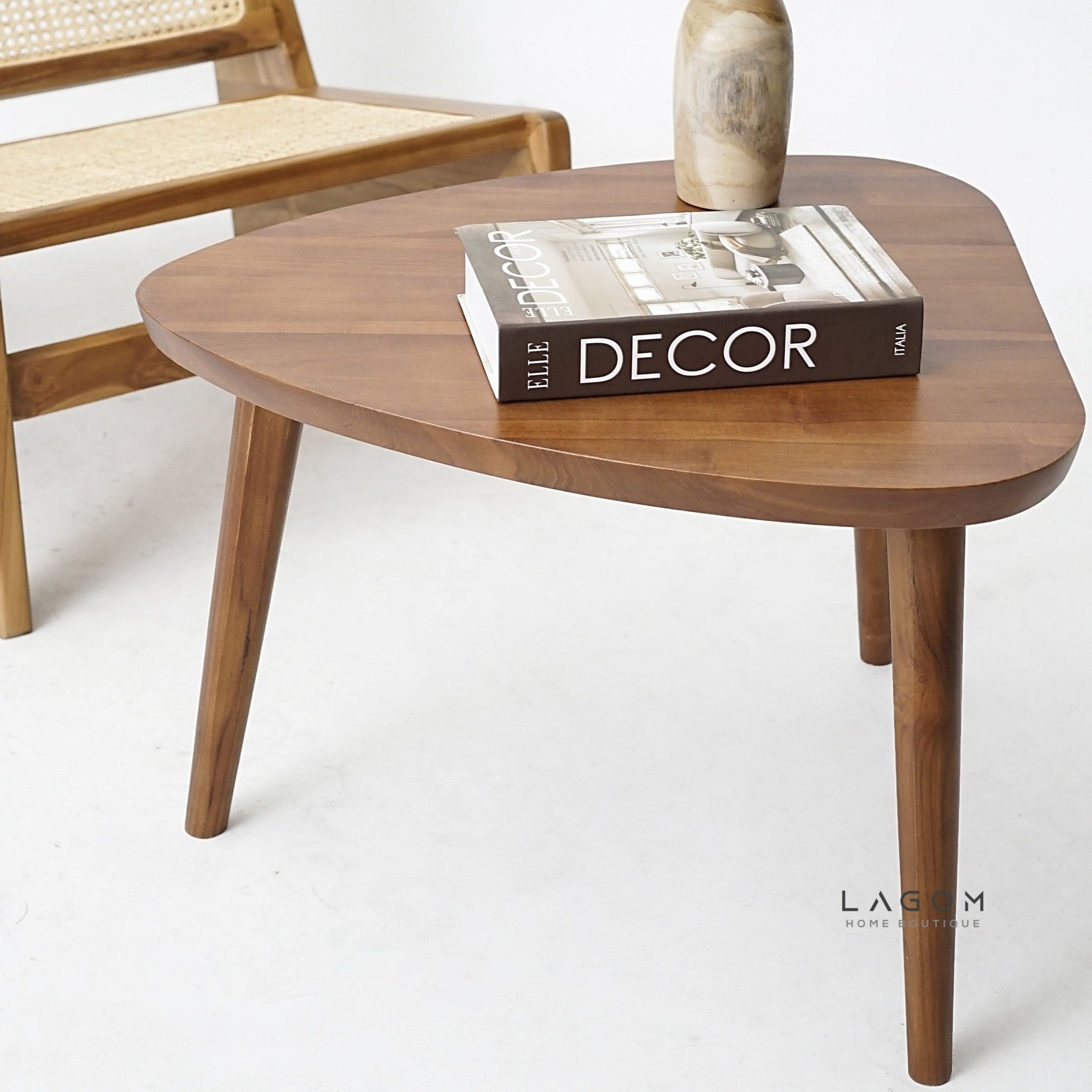 Triangular Teak Side Table - Side Table - Lagom Home Boutique
