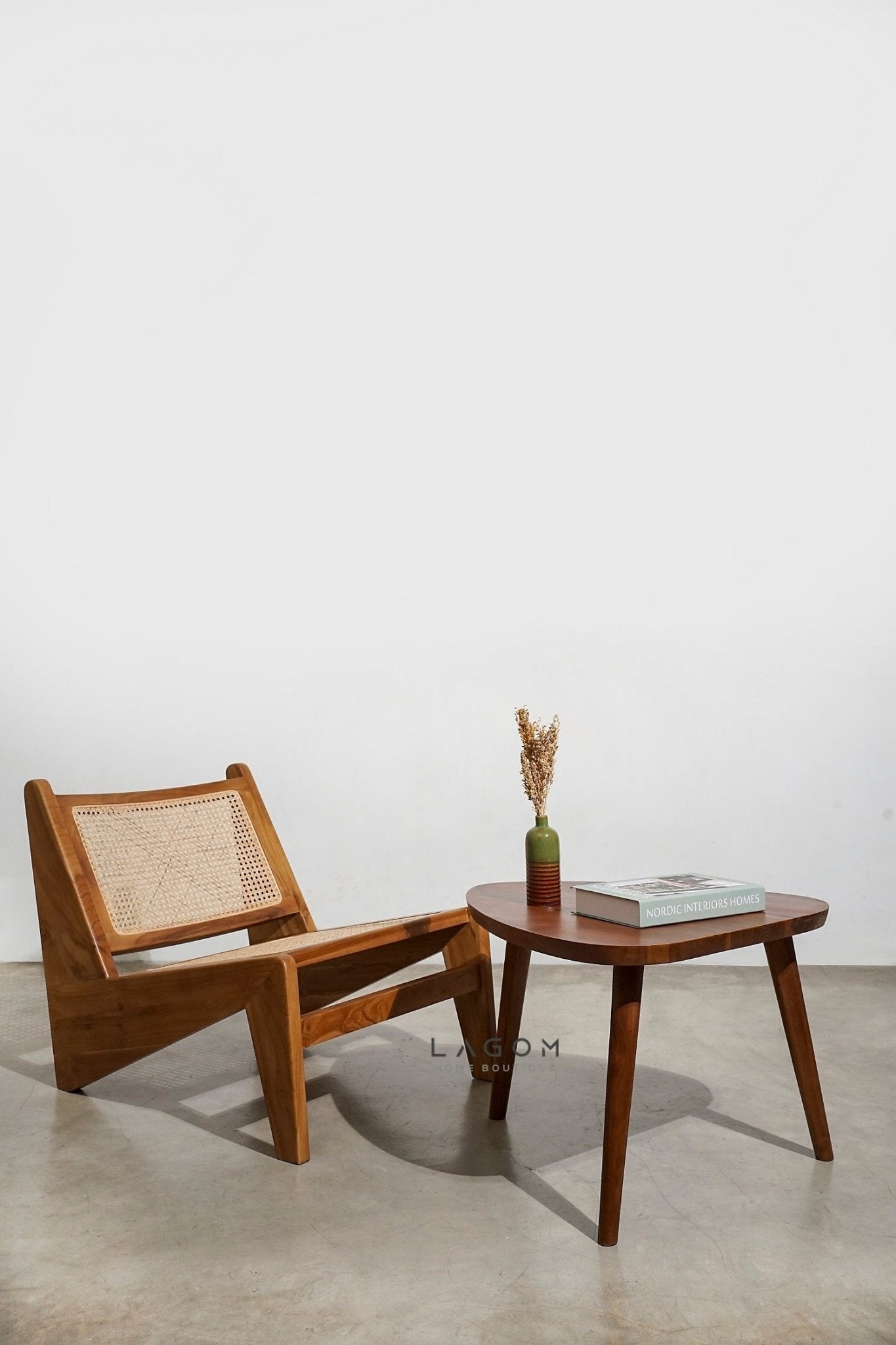 Triangular Teak Side Table - Side Table - Lagom Home Boutique