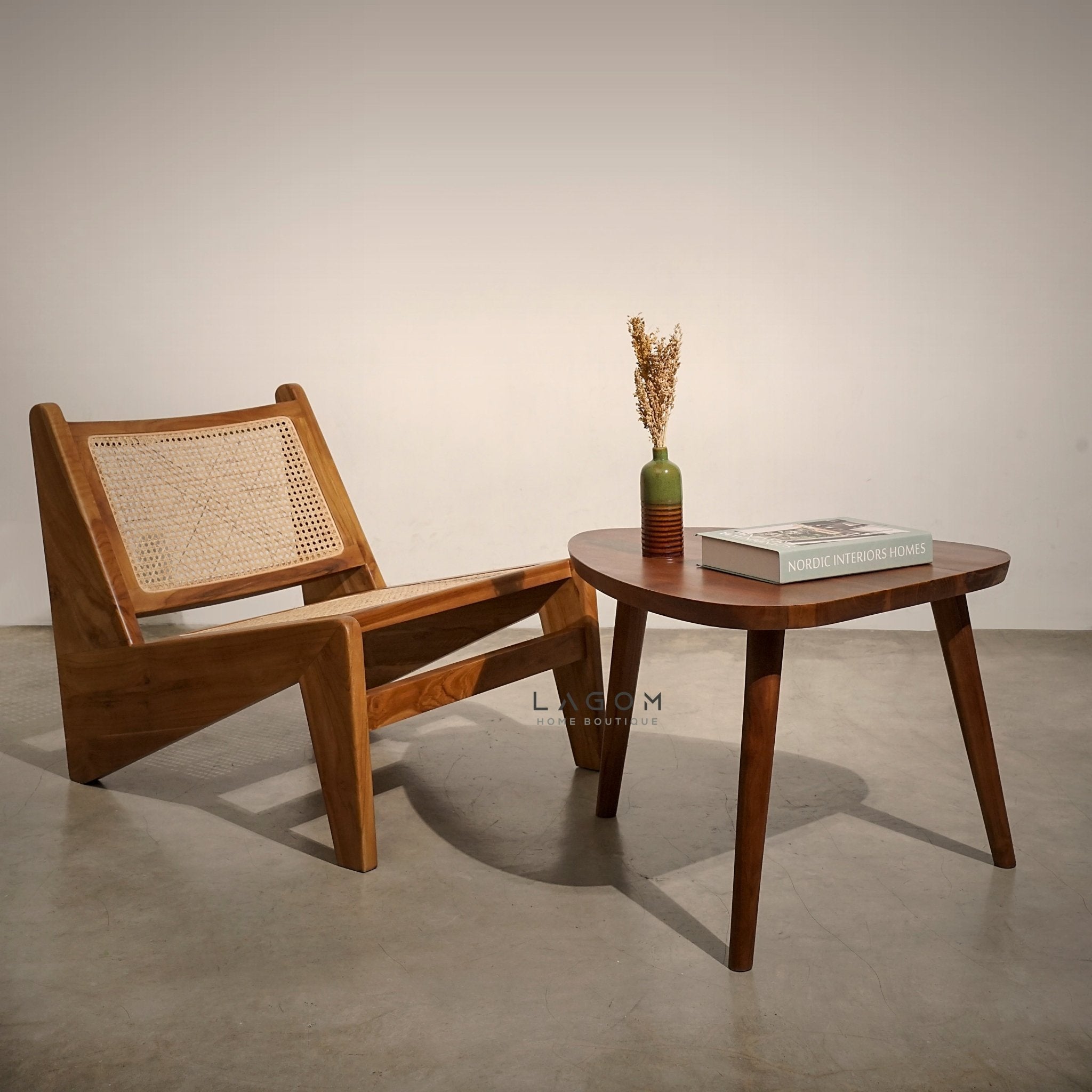 Triangular Teak Side Table - Side Table - Lagom Home Boutique
