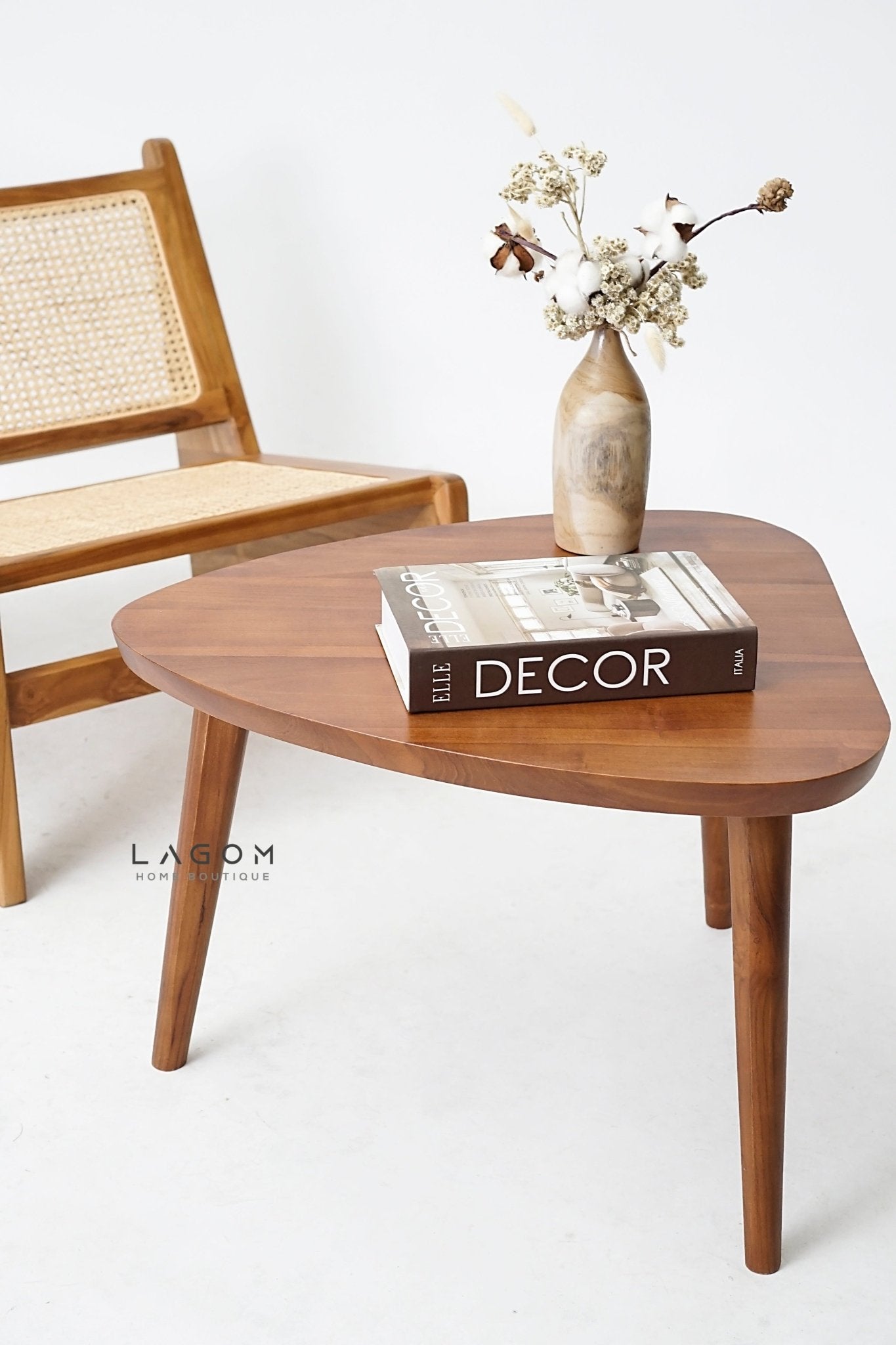 Triangular Teak Side Table - Side Table - Lagom Home Boutique