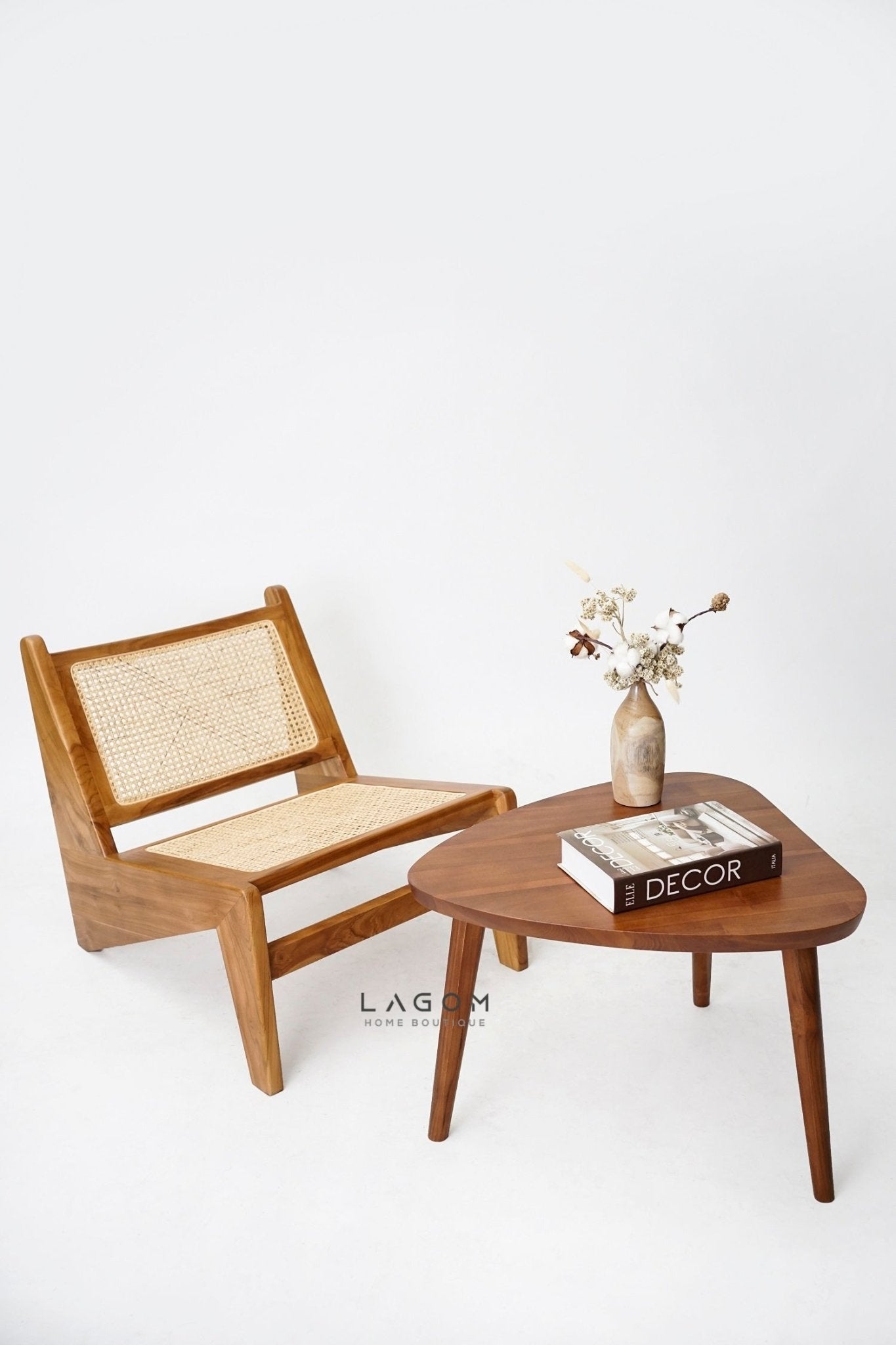 Triangular Teak Side Table - Side Table - Lagom Home Boutique