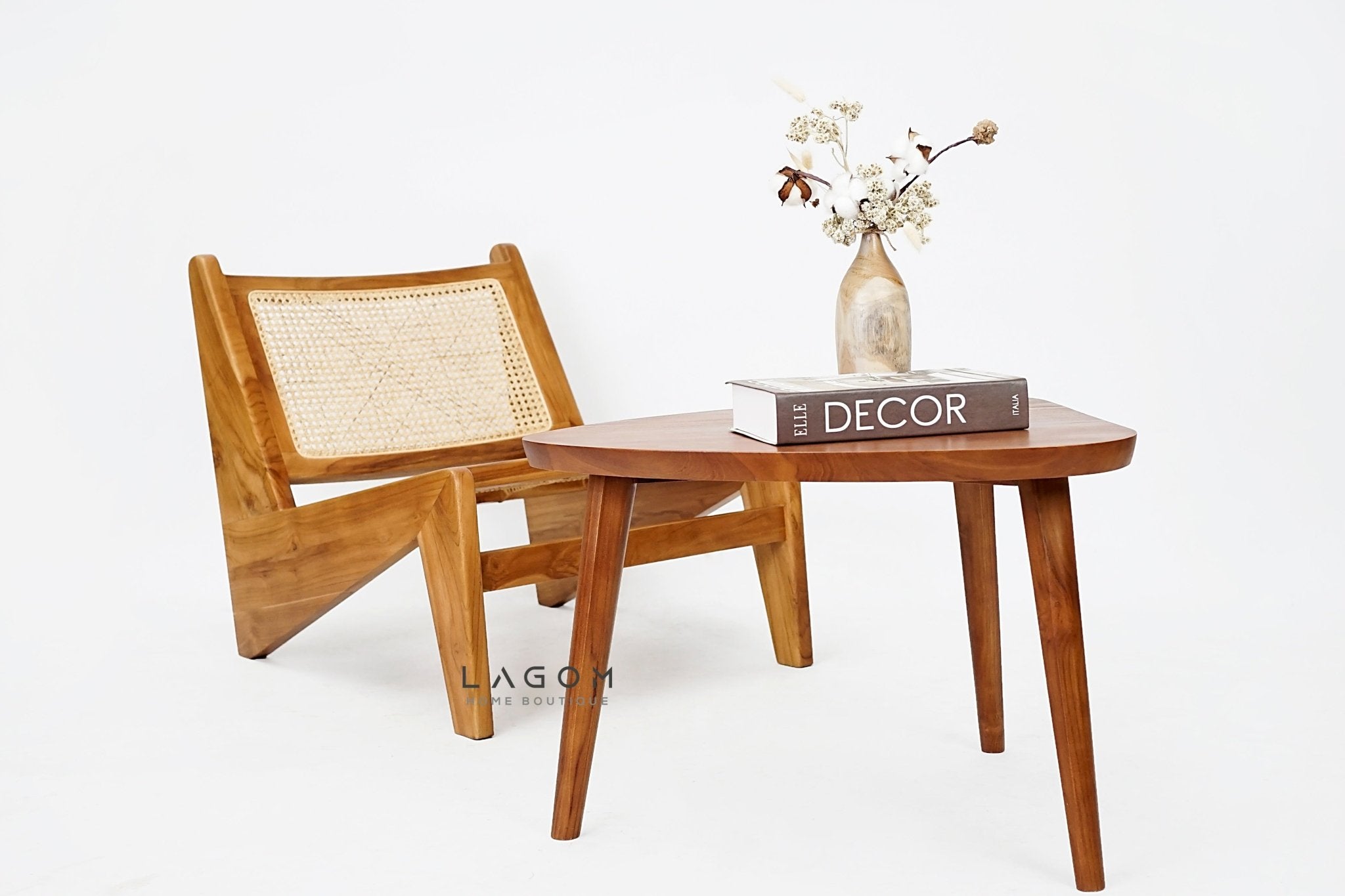 Triangular Teak Side Table - Side Table - Lagom Home Boutique