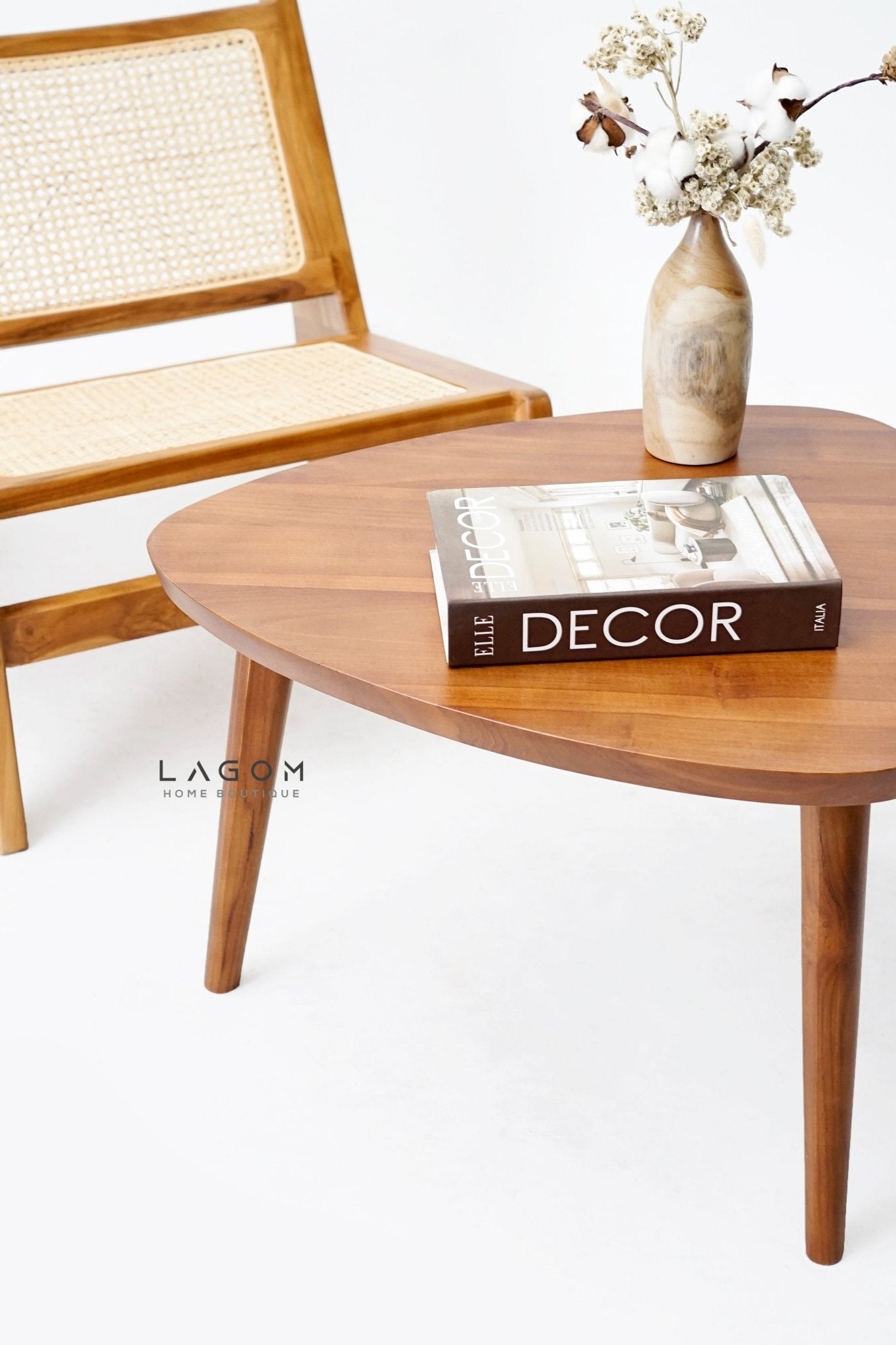 Triangular Teak Side Table - Side Table - Lagom Home Boutique