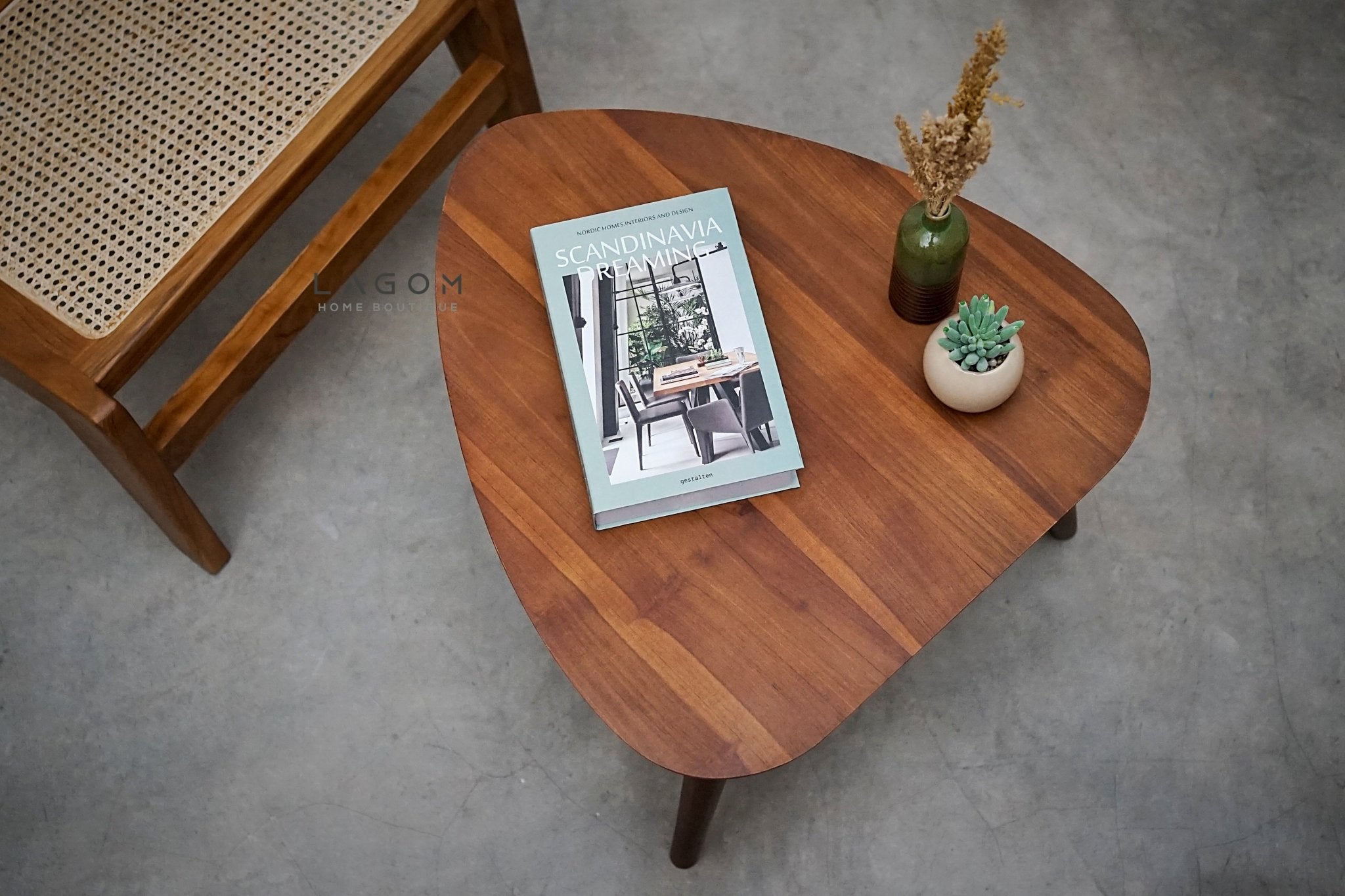 Triangular Teak Side Table - Side Table - Lagom Home Boutique