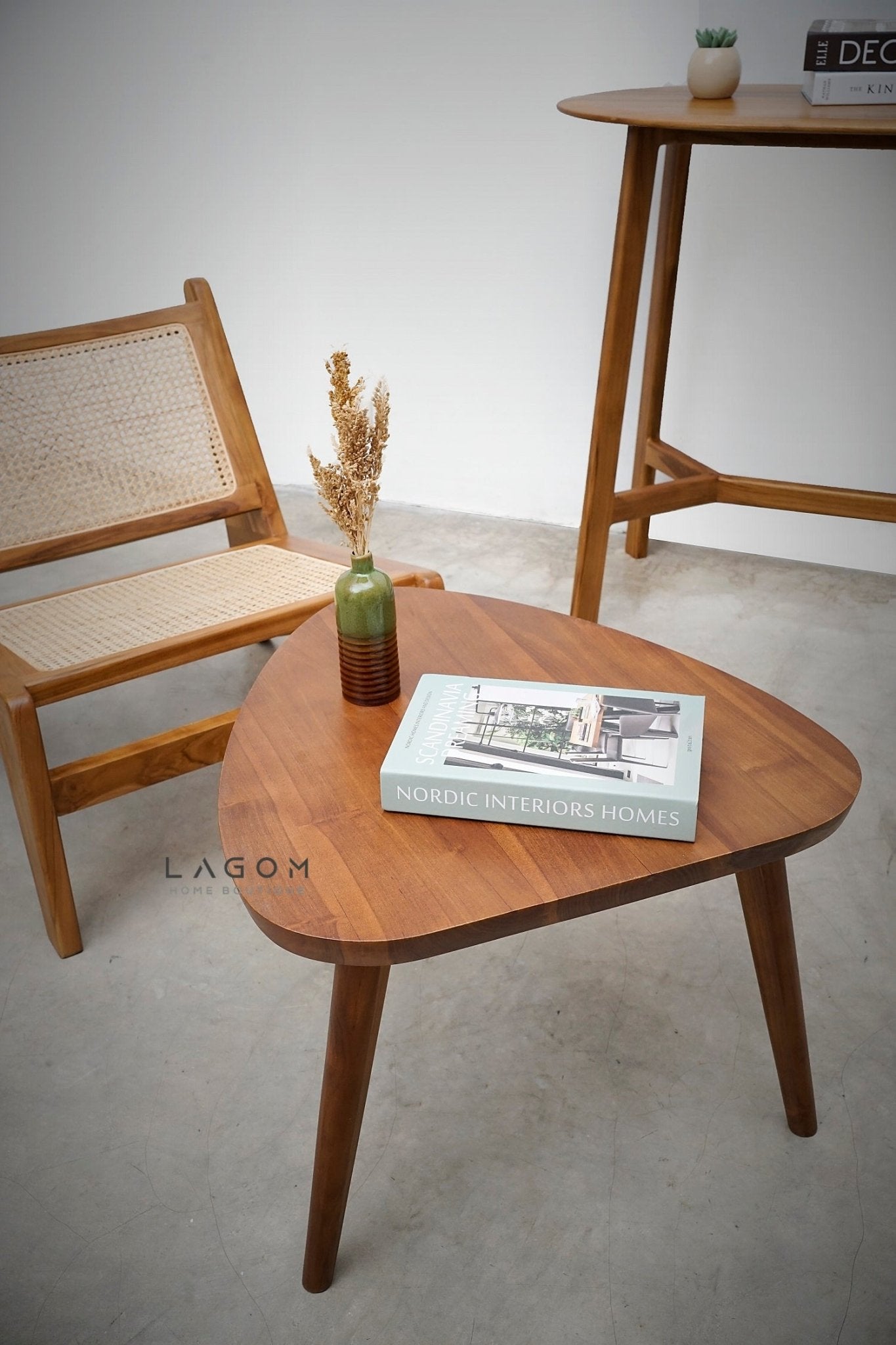 Triangular Teak Side Table - Side Table - Lagom Home Boutique