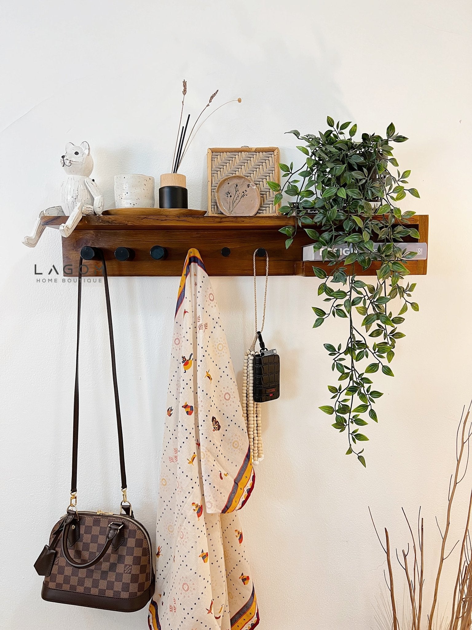Wall Coat Hanger in Solid Teak - Wall Coat Hanger - Lagom Home Boutique