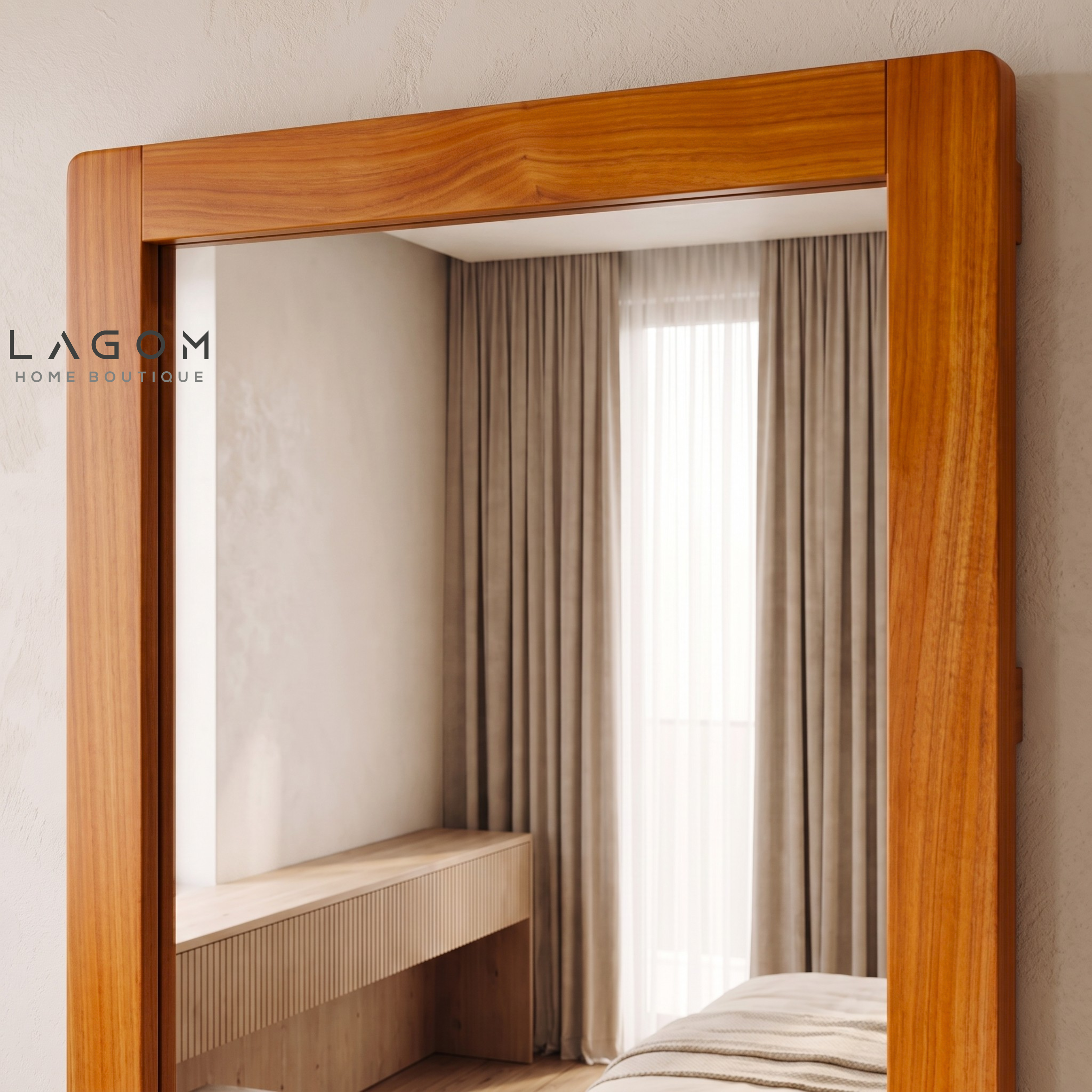183 cm Teak Full-Body Mirror | Freestanding & Wall-Mounted