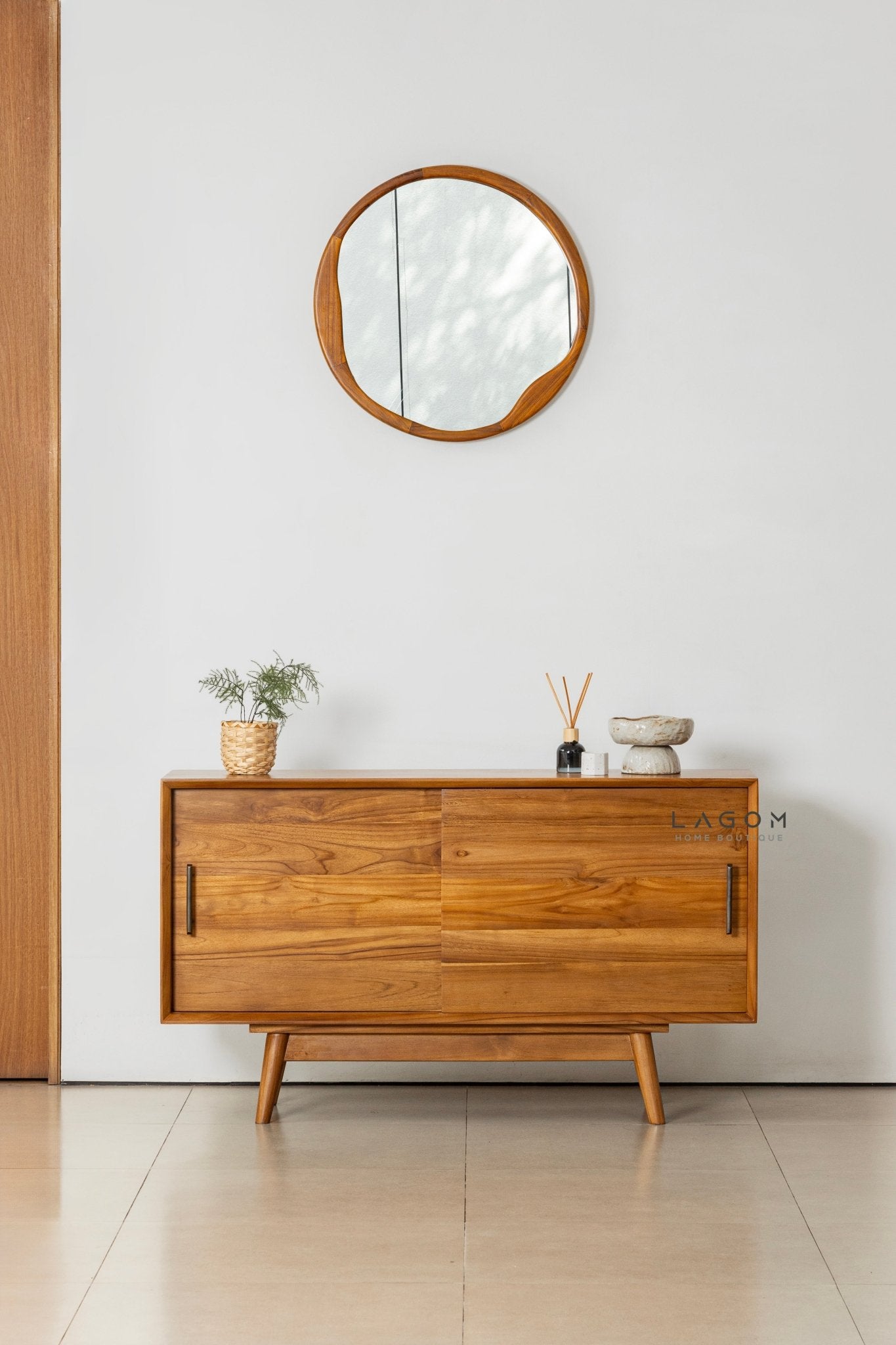 122 cm TV Cabinet & Console Table in Solid Teak - TV Cabinet - Lagom Home Boutique