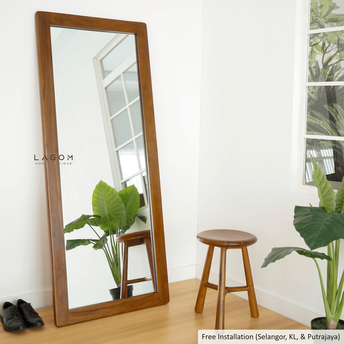 183 cm Teak Full-Body Mirror | Leaning Style-Mirror-Lagom Home Boutique