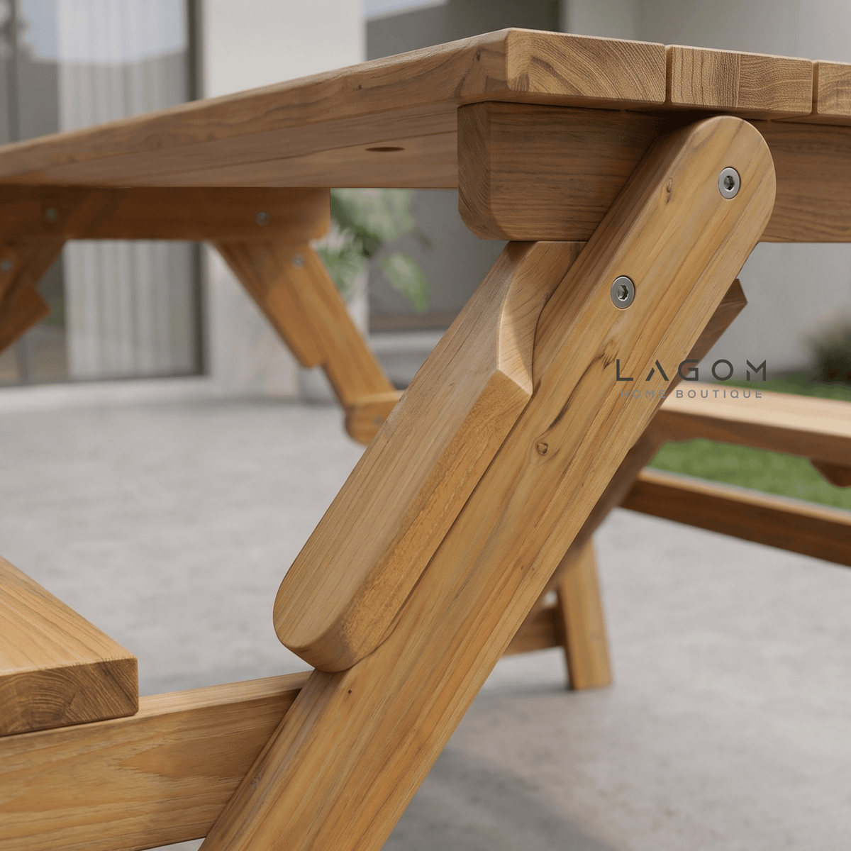 2-in-1 Reclaimed Teak Outdoor Bench & Table Set-Outdoor Table Set-Lagom Home Boutique