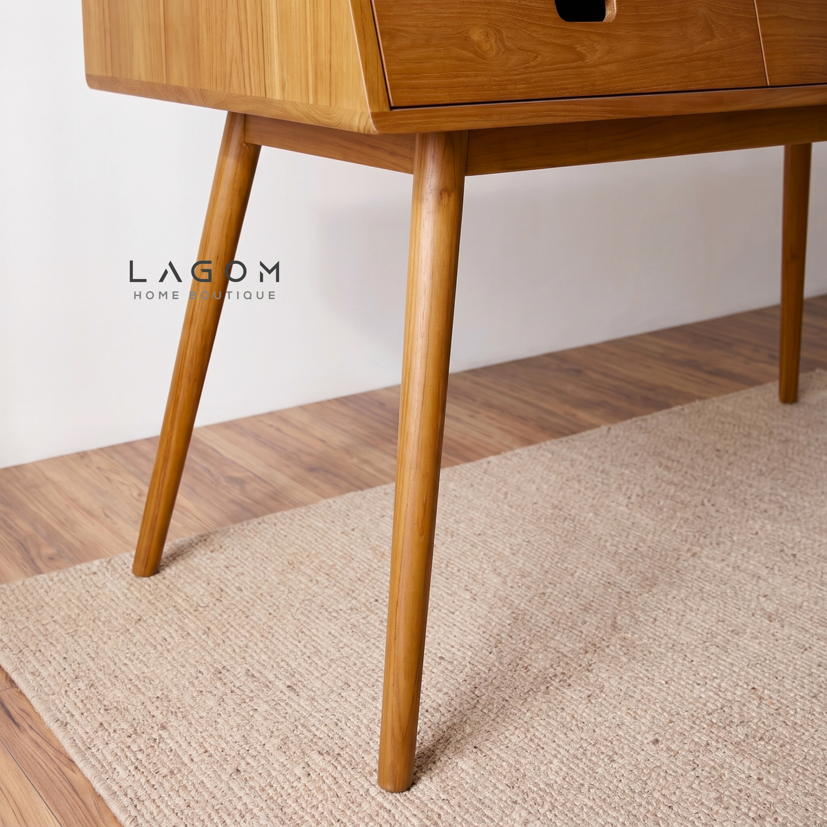 Minimalist Desk in Solid Teak Wood