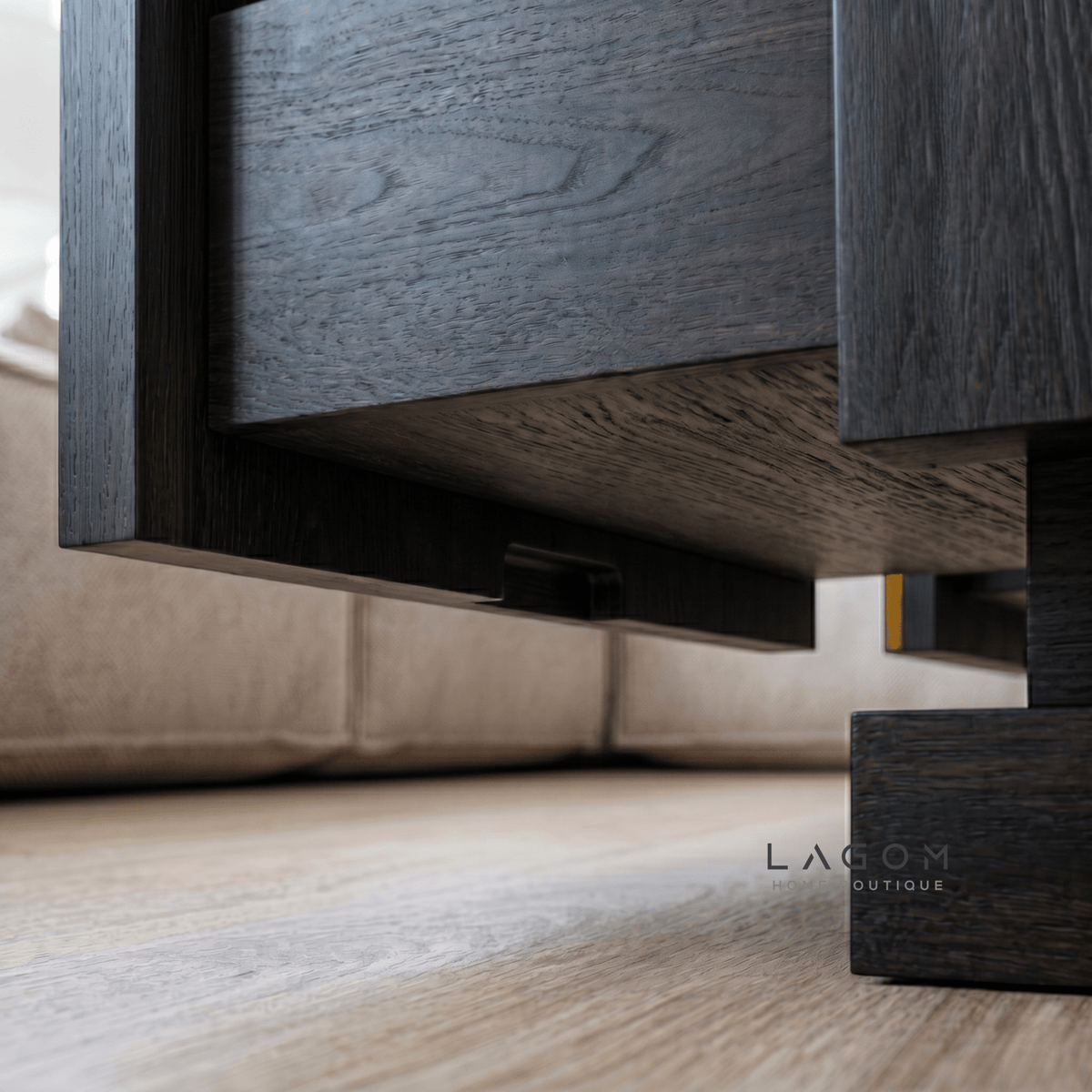 4-Storage Teak Coffee Table with Seamless Drawers-Coffee Table-Lagom Home Boutique