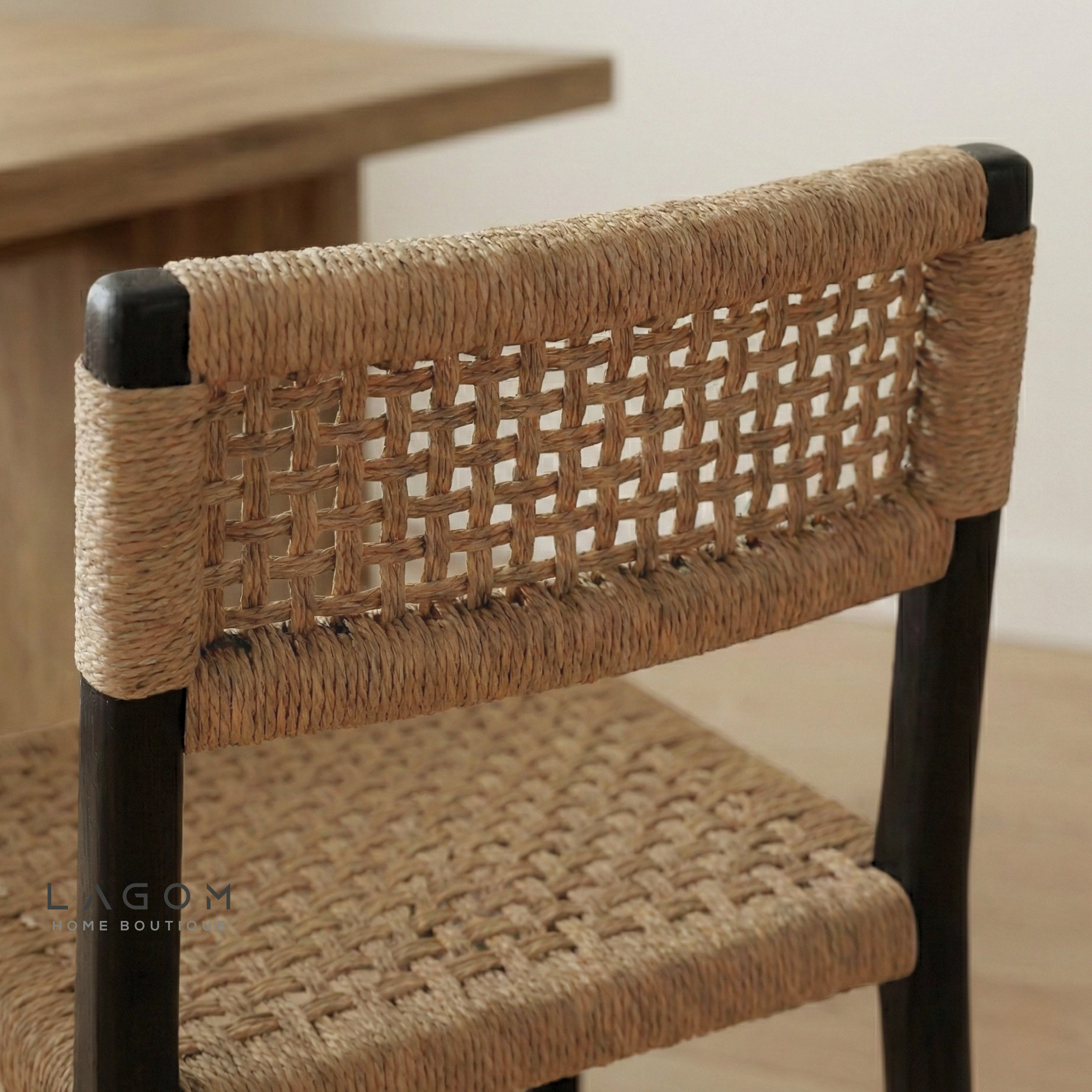 Solid Teak Chair with Handwoven Paper Loom