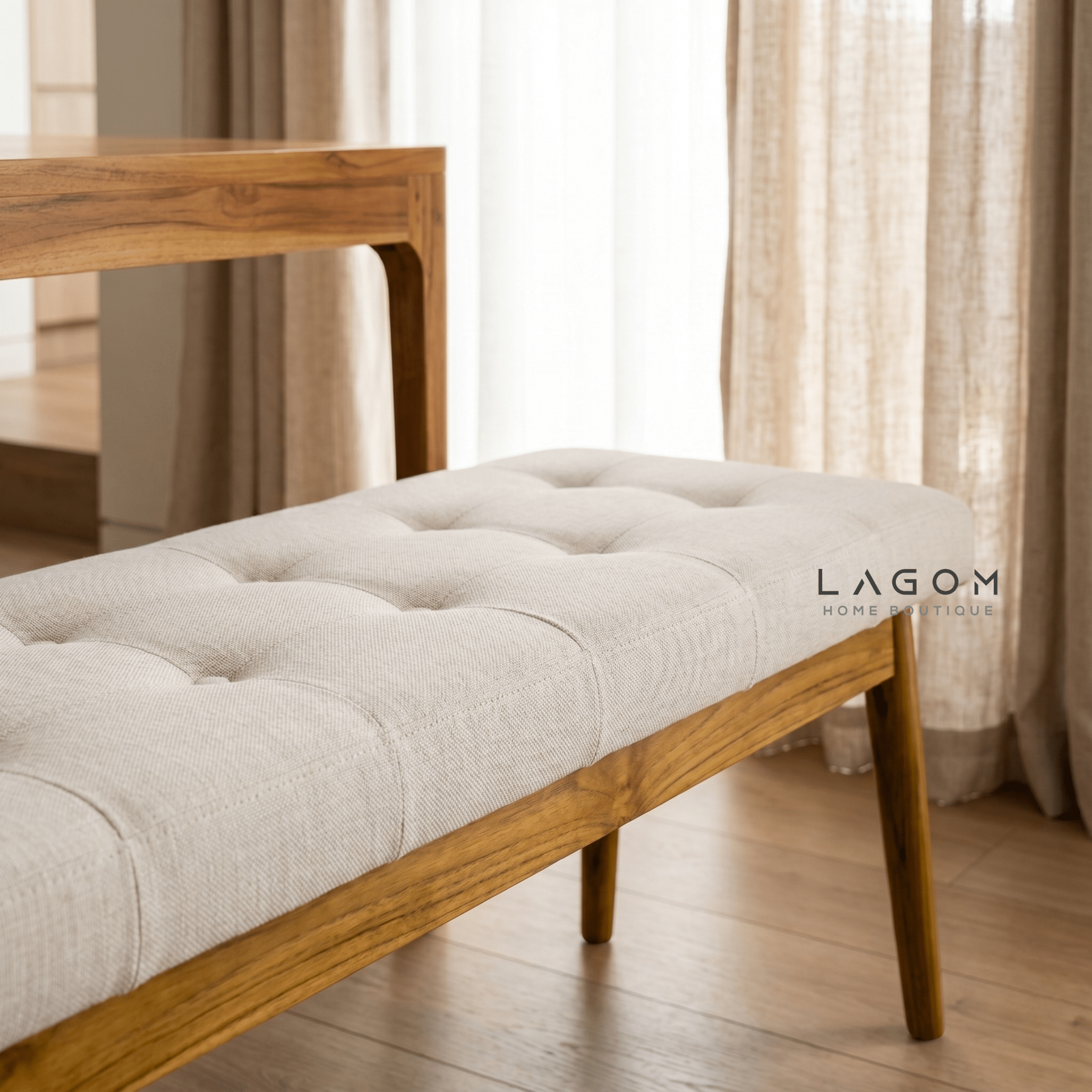 5-Seater Teak Dining Set with Chair and Bench Seating-Dining Set-Lagom Home Boutique