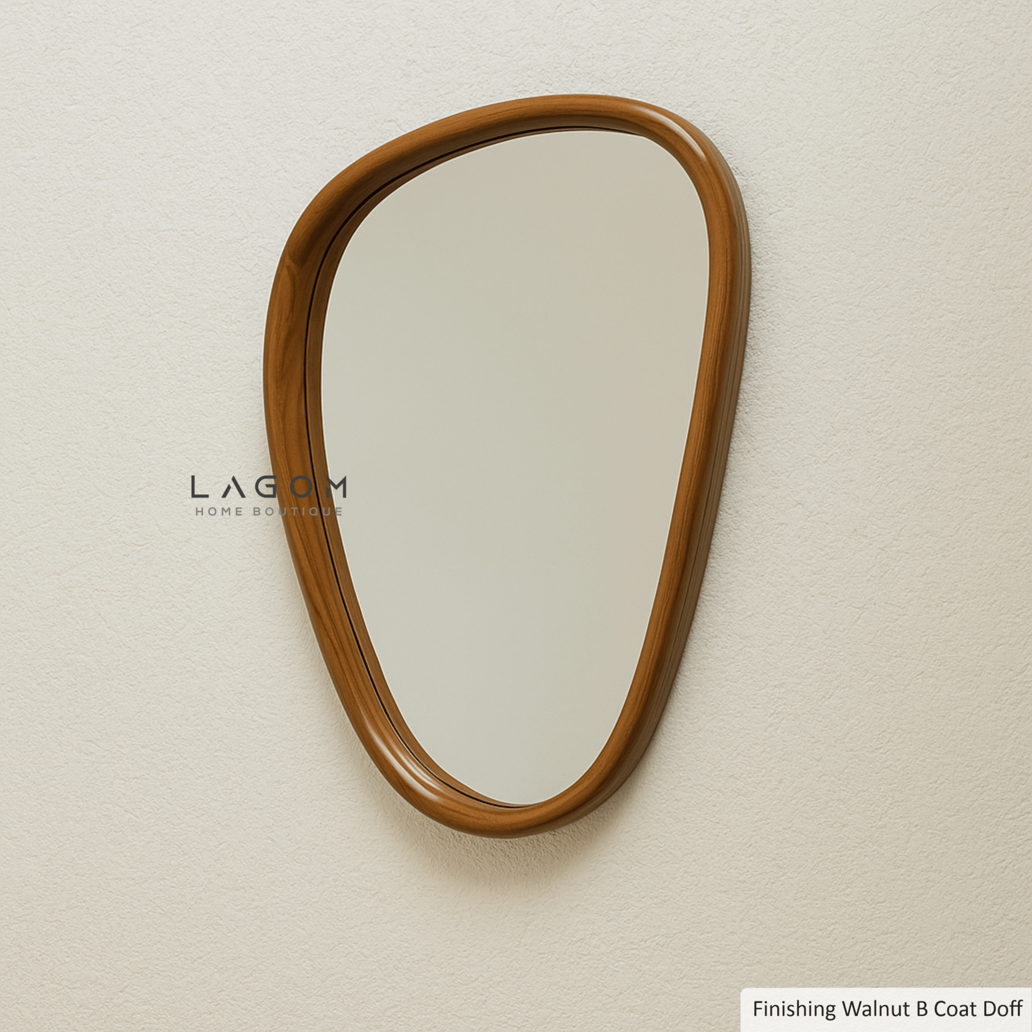 55 cm Asymmetrical Teak Wall Mirror - Mirror - Lagom Home Boutique