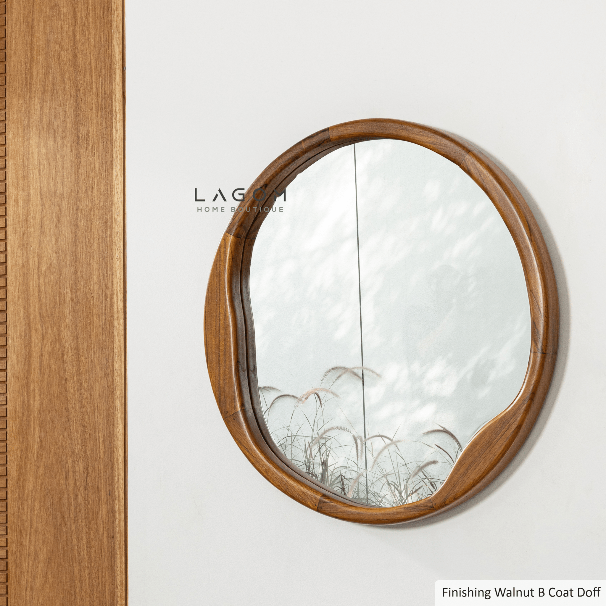 60 cm Round Teak Wall Mirror - Mirror - Lagom Home Boutique