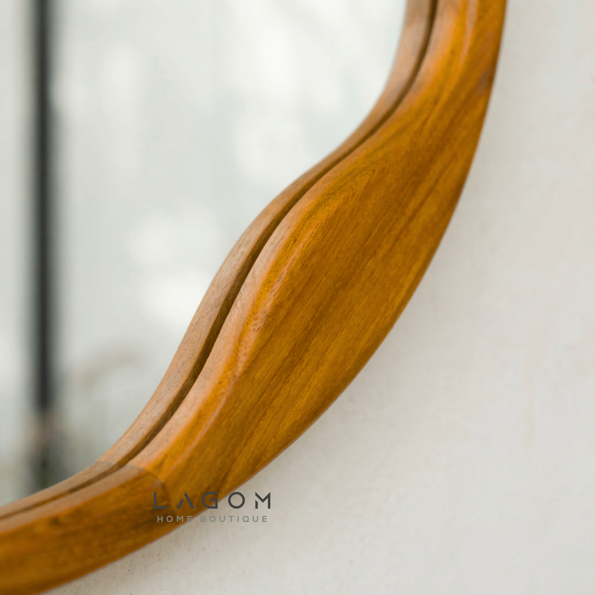 60 cm Round Teak Wall Mirror - Mirror - Lagom Home Boutique