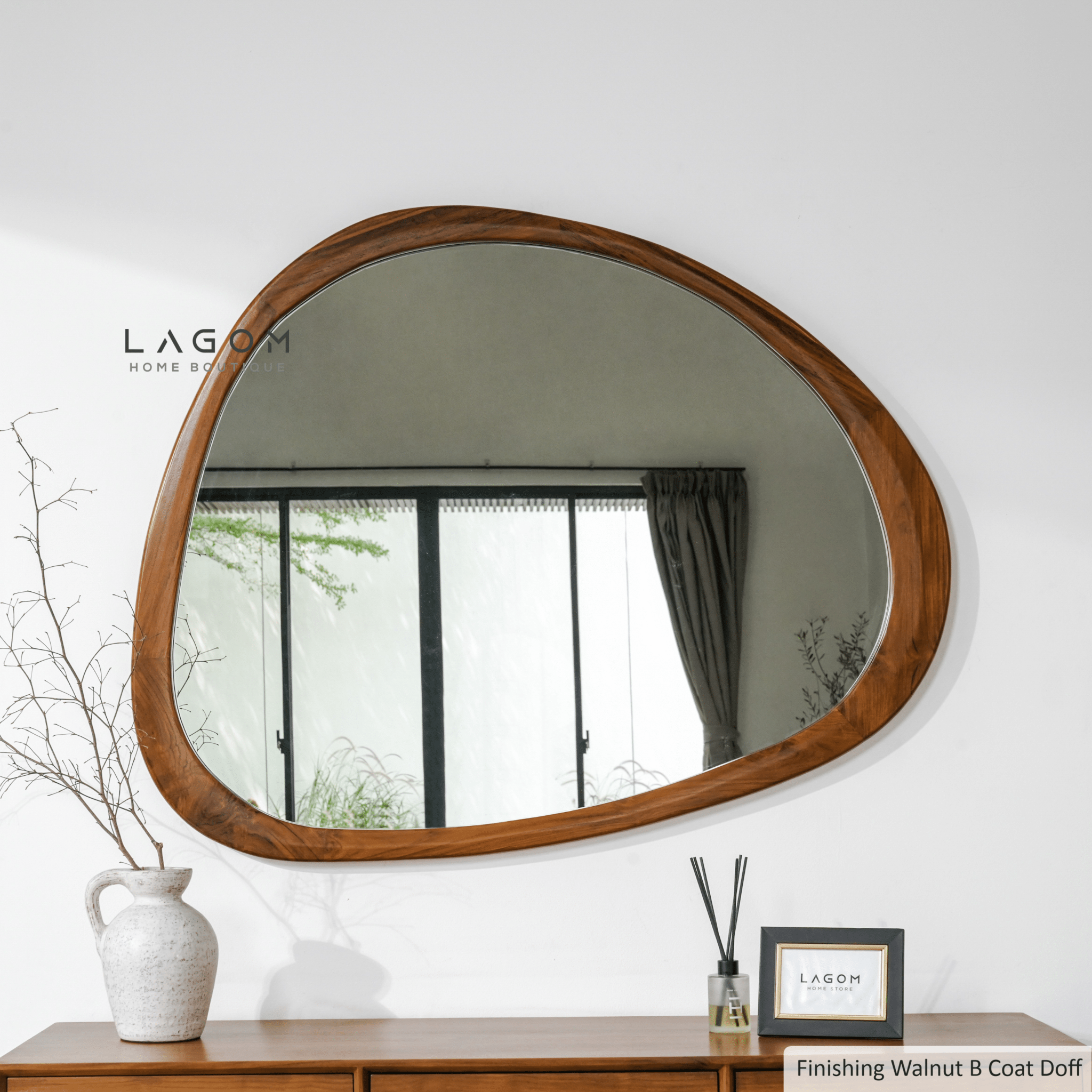 99 cm Hanging Teak Mirror | Timeless Design - Mirror - Lagom Home Boutique