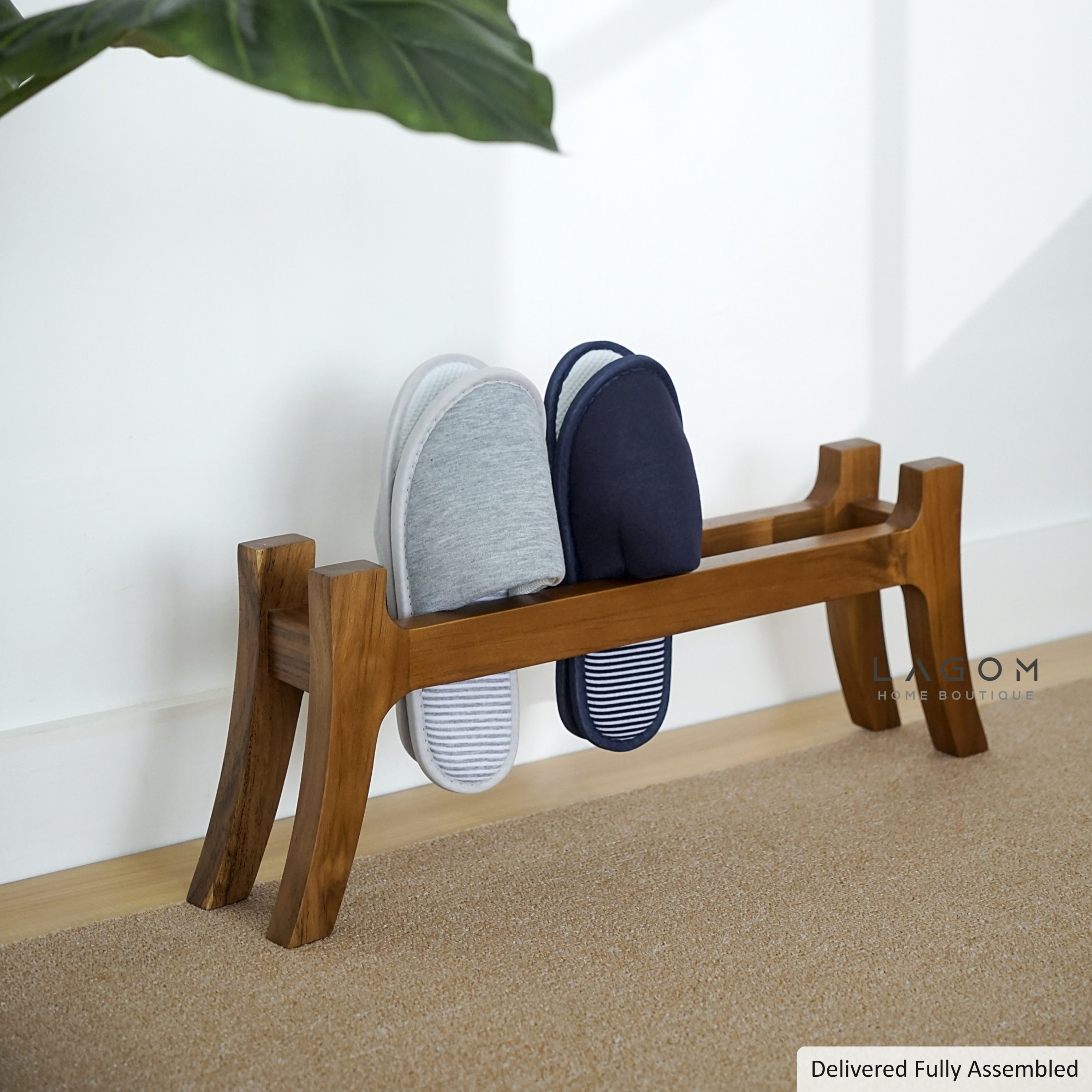 3-Pair Teak Sandal/Slipper Rack