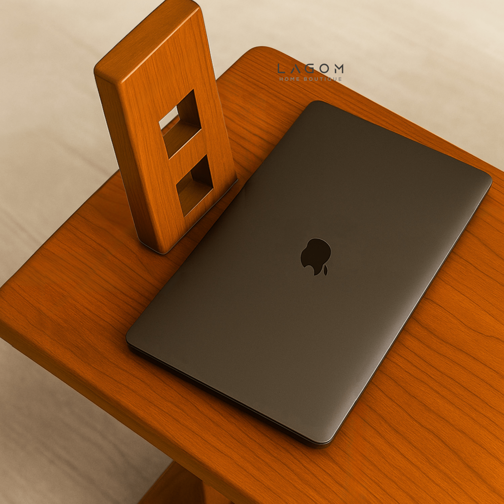 Adjustable Height Teak Side Table - Side Table - Lagom Home Boutique