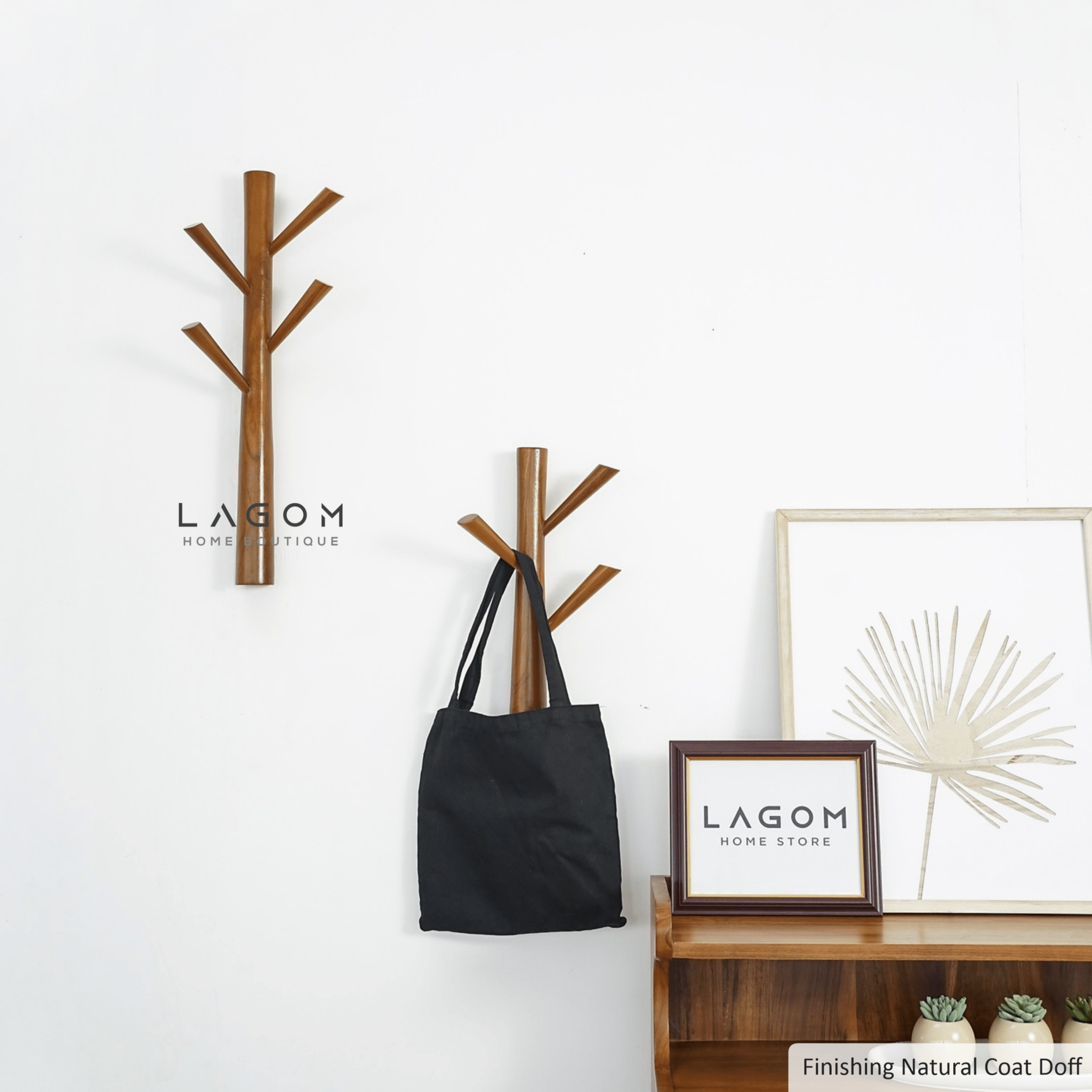 Branch - Shaped Teak Wall Hanger Set - Wall Coat Hanger - Lagom Home Boutique